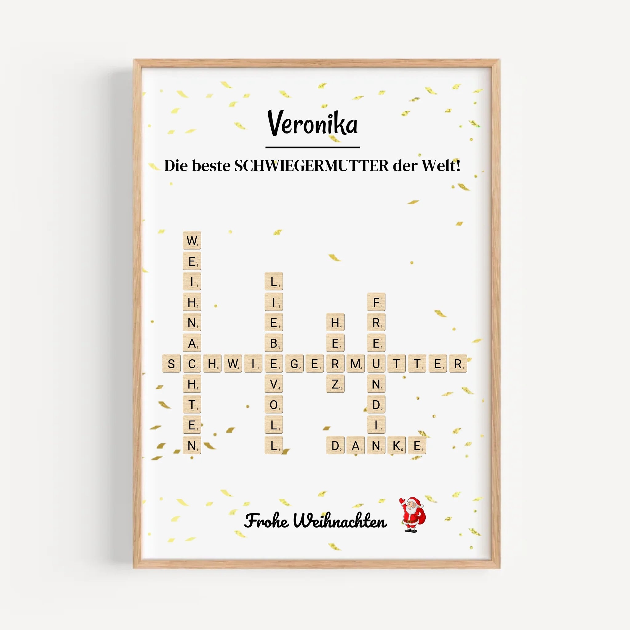 Schwiegermutter Weihnachtsgeschenk Poster Scrabble Design - Cantty