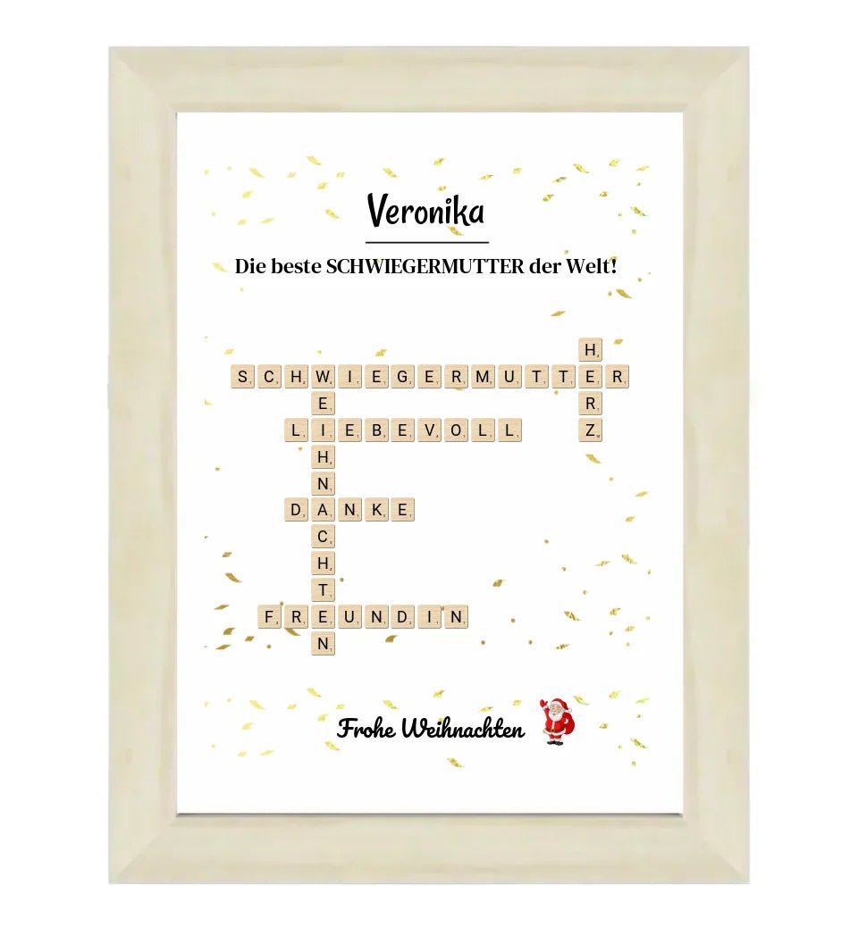 Schwiegermutter Weihnachtsgeschenk Poster Scrabble Design - Cantty