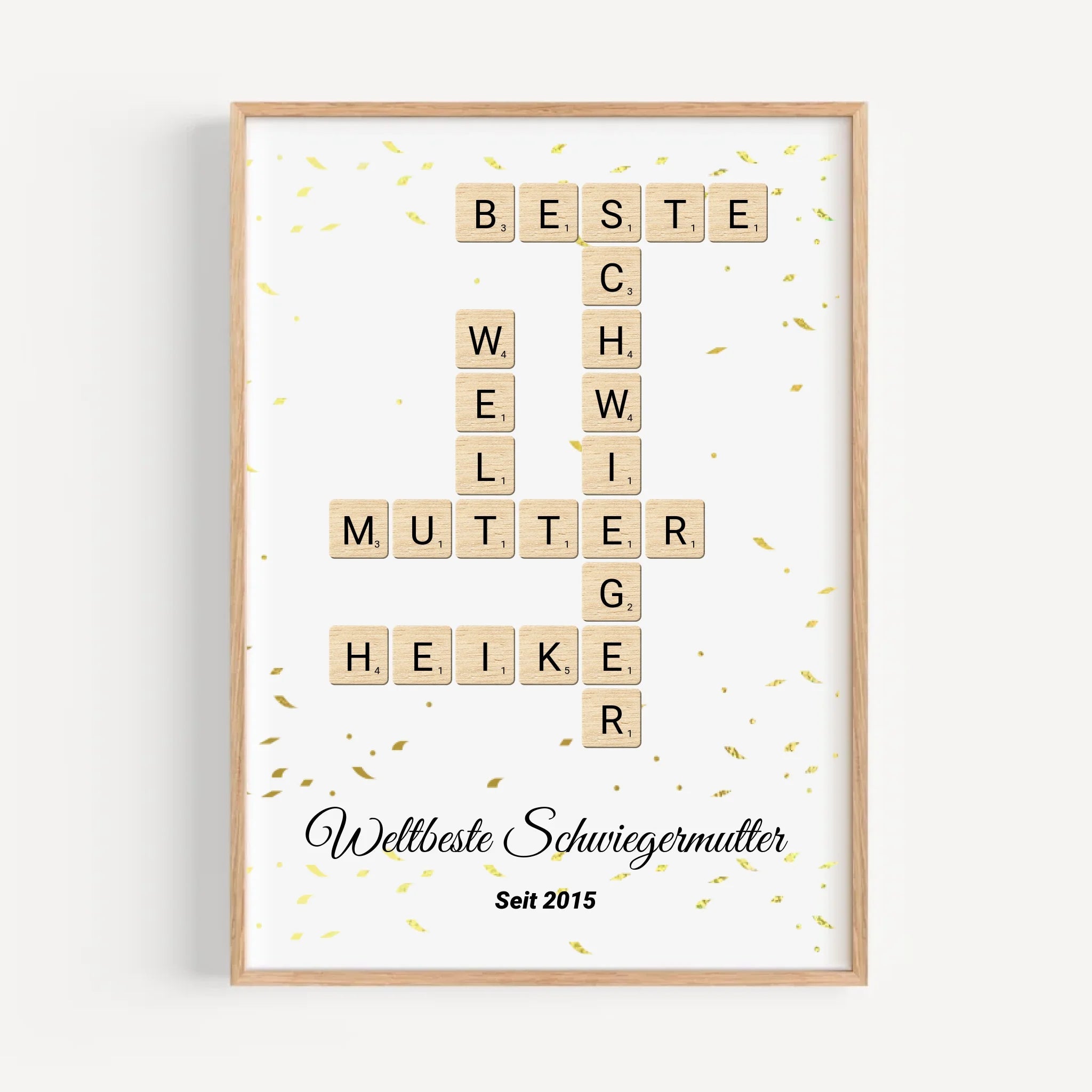 Schwiegermutter Weihnachtsgeschenk Scrabble Wort Poster personalisierbar - Cantty