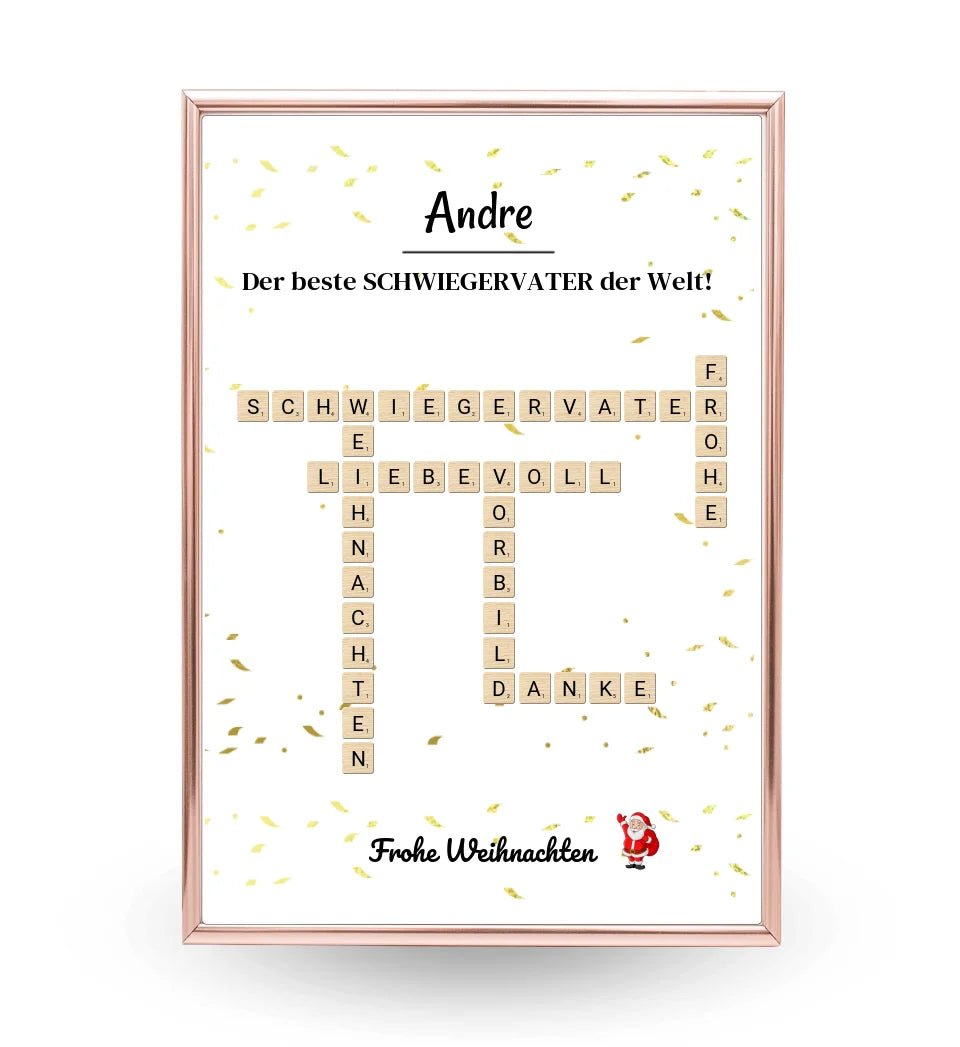 Schwiegervater Weihnachtsgeschenk Poster Scrabble Design - Cantty