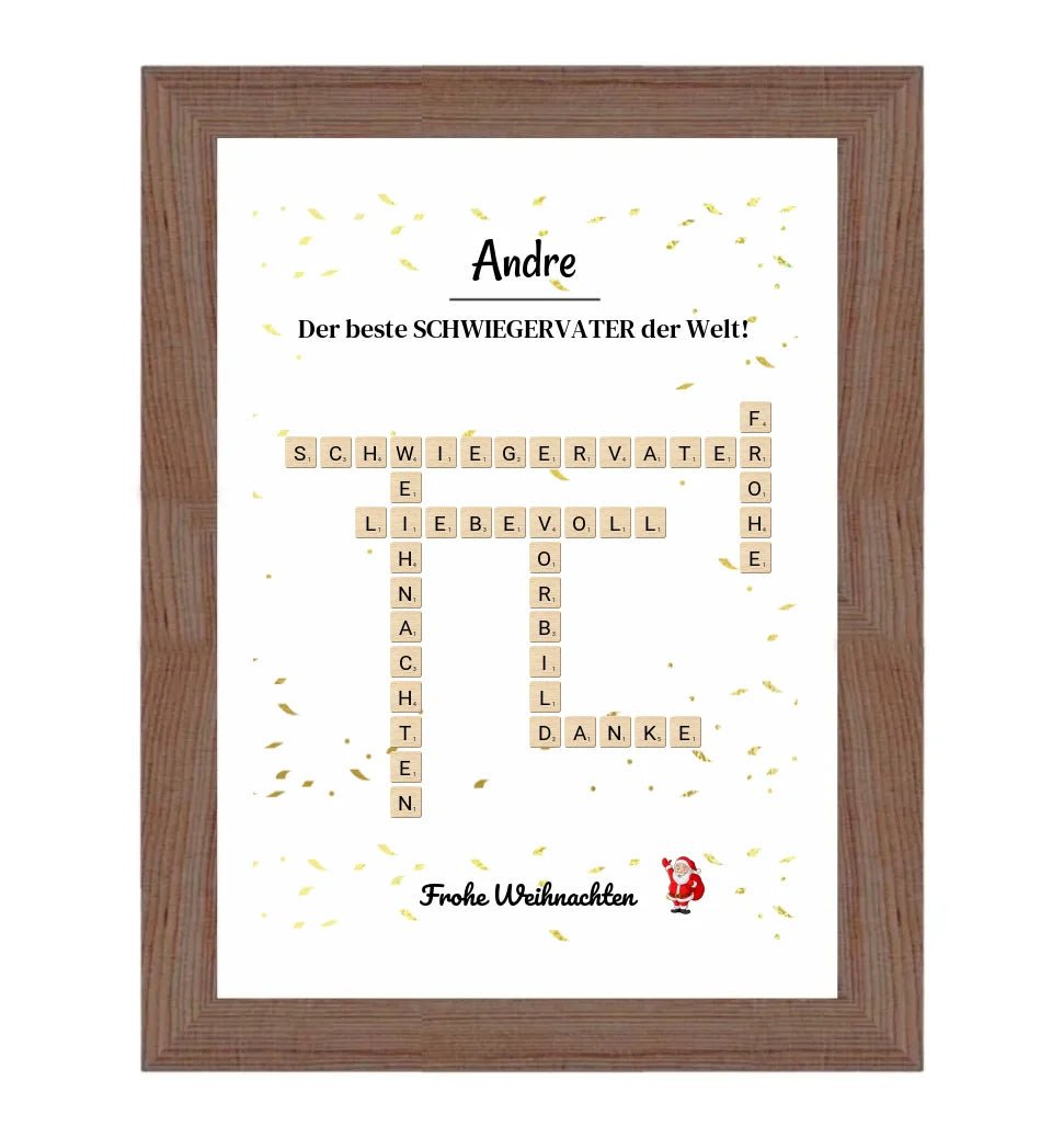 Schwiegervater Weihnachtsgeschenk Poster Scrabble Design - Cantty