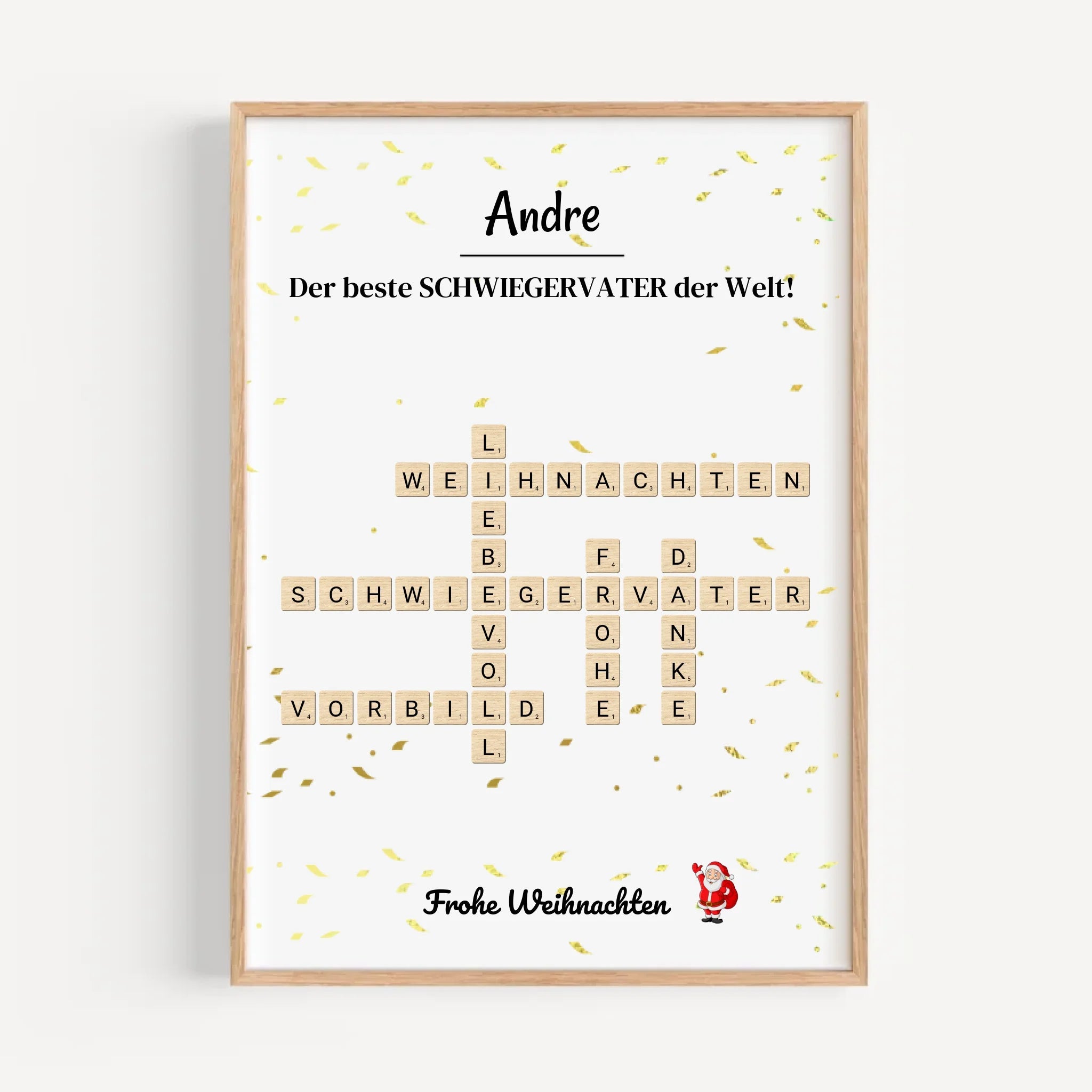 Schwiegervater Weihnachtsgeschenk Poster Scrabble Design - Cantty