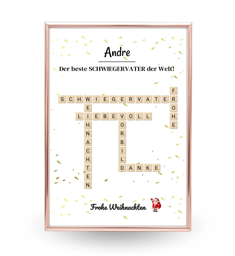 Schwiegervater Weihnachtsgeschenk Poster Scrabble Design - Cantty