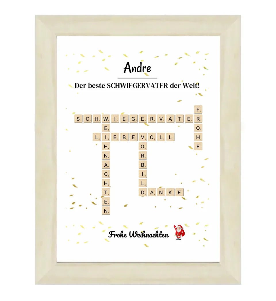 Schwiegervater Weihnachtsgeschenk Poster Scrabble Design - Cantty