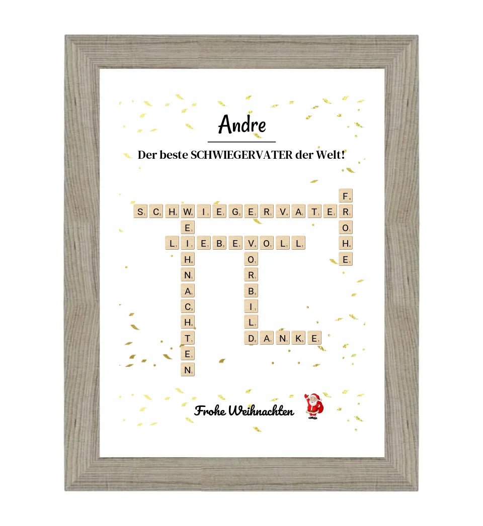 Schwiegervater Weihnachtsgeschenk Poster Scrabble Design - Cantty