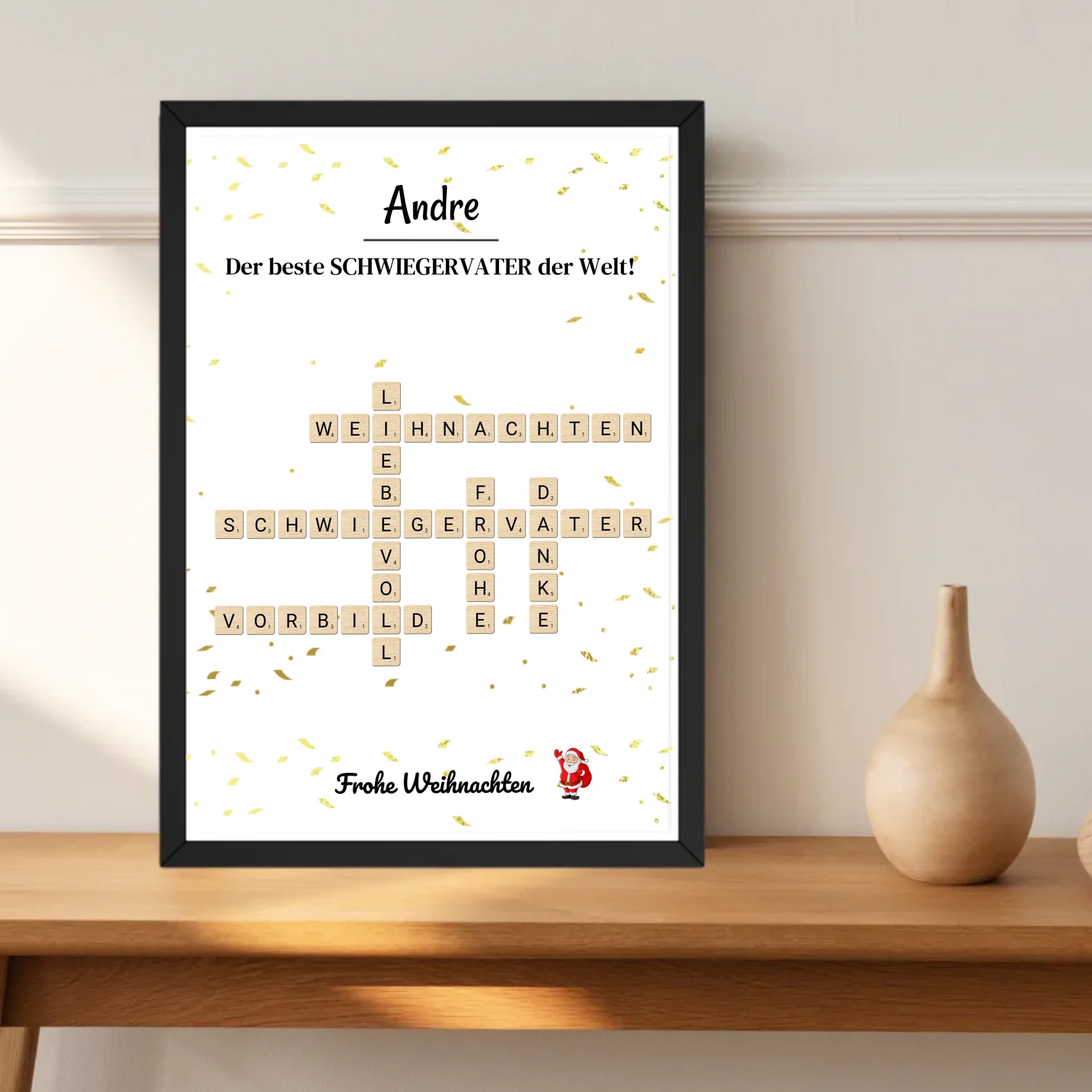 Schwiegervater Weihnachtsgeschenk Poster Scrabble Design - Cantty