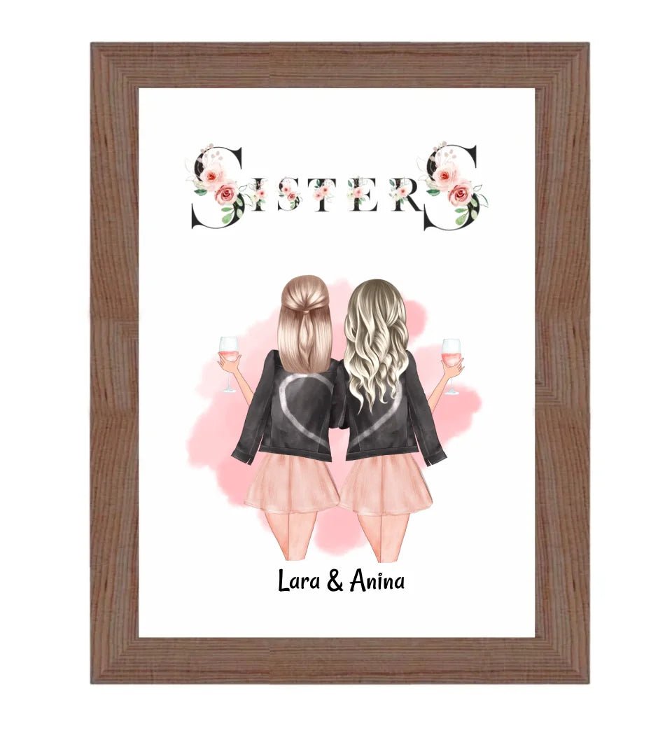 Sisters Poster Weihnachtsgeschenk individualisiert - Cantty