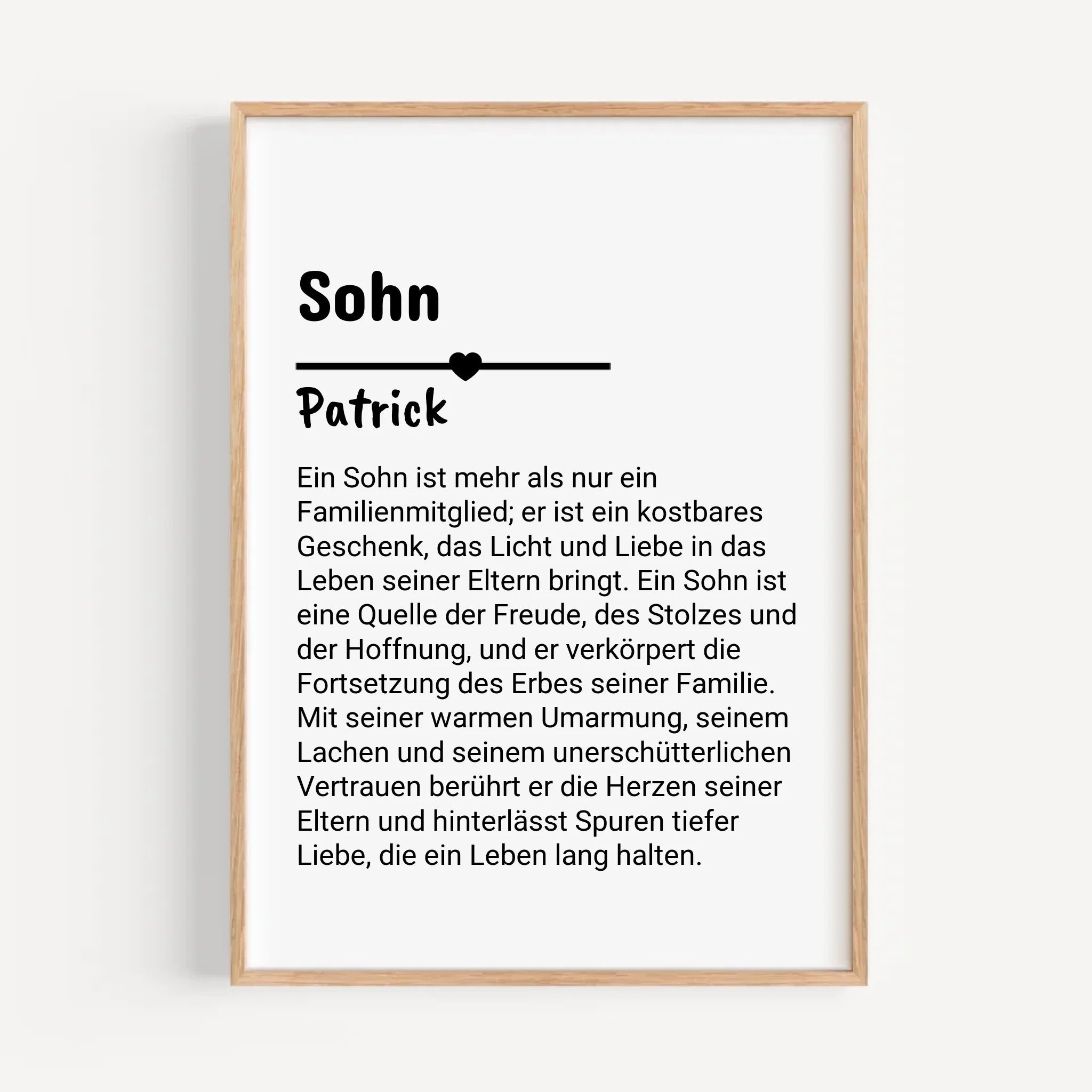 Sohn Definition Poster Geschenk personalisiert - Cantty