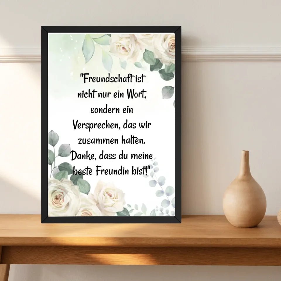 Spruch für beste Freundin Poster personalisiert - Cantty