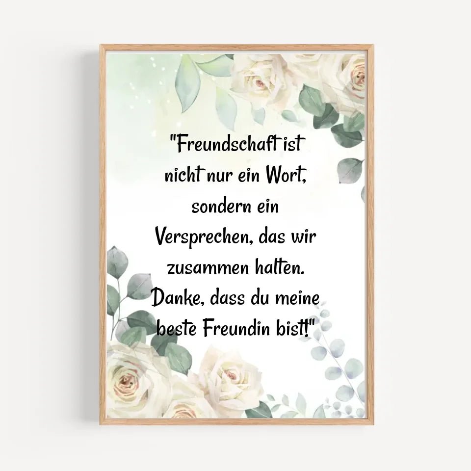 Spruch für beste Freundin Poster personalisiert - Cantty