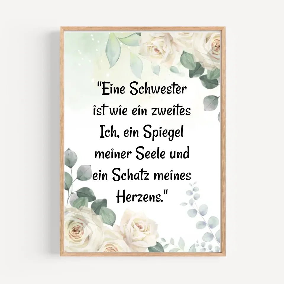 Spruch für Schwester als Geschenk Posterdruck - Cantty