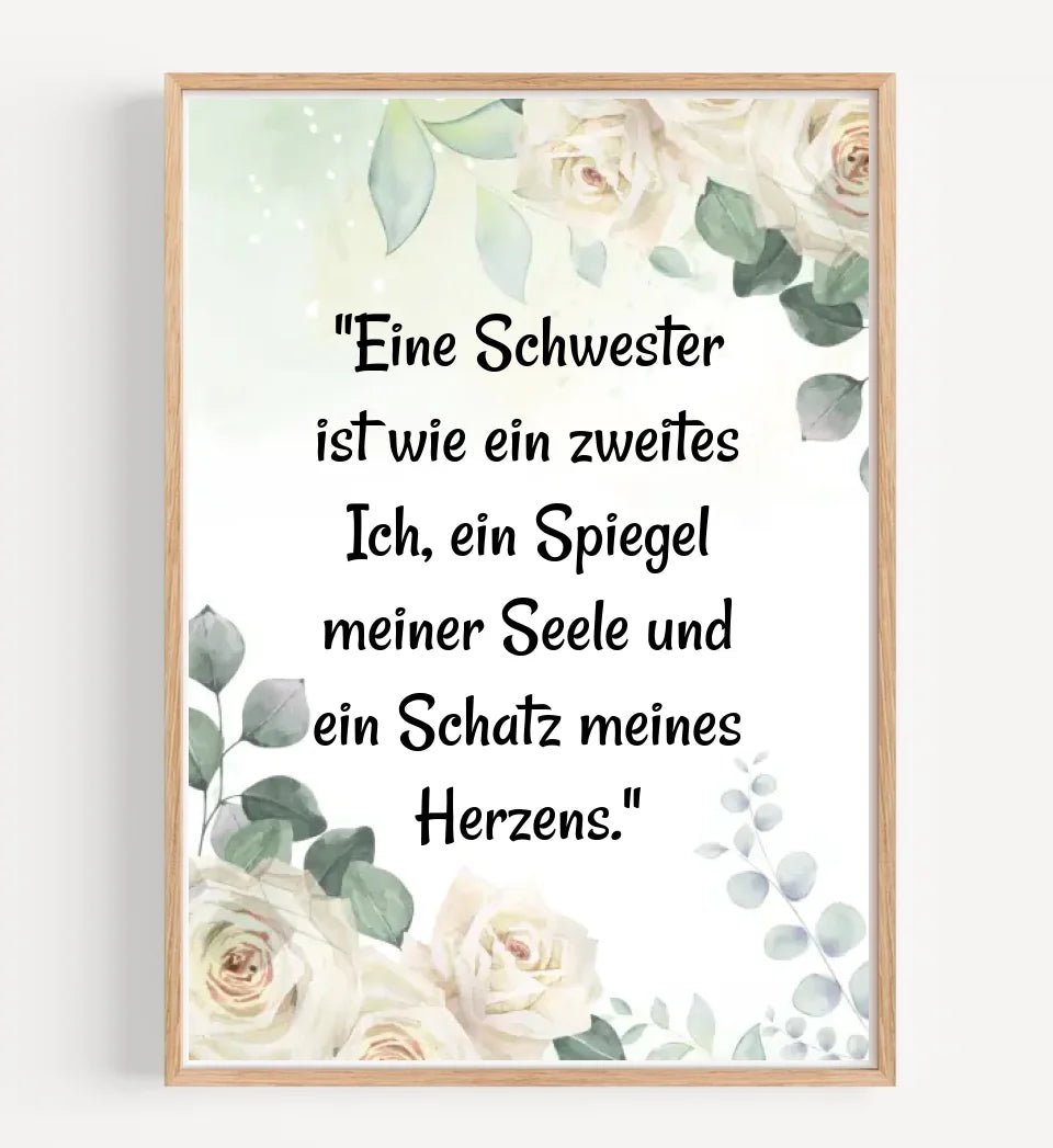 Spruch für Schwester als Geschenk Posterdruck - Cantty