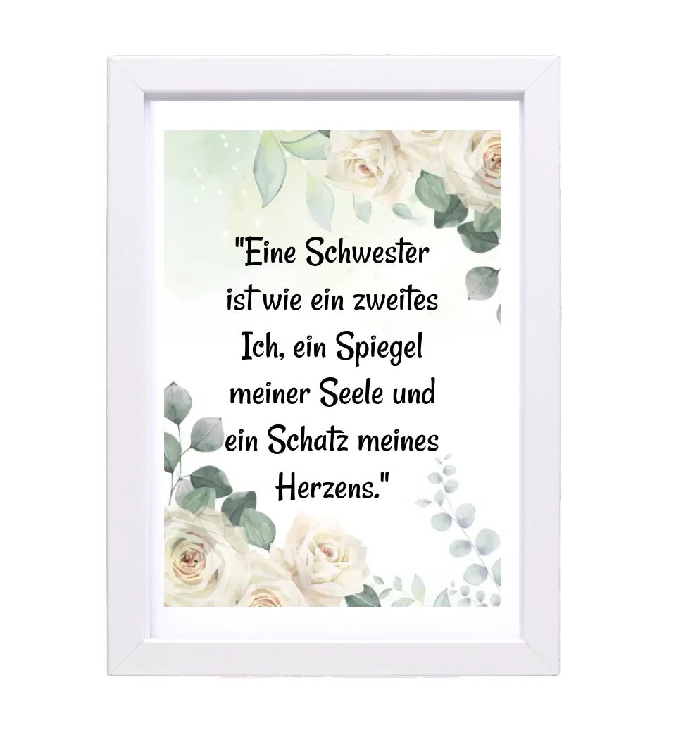 Spruch für Schwester als Geschenk Posterdruck - Cantty