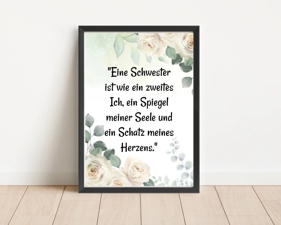 Spruch für Schwester als Geschenk Posterdruck - Cantty