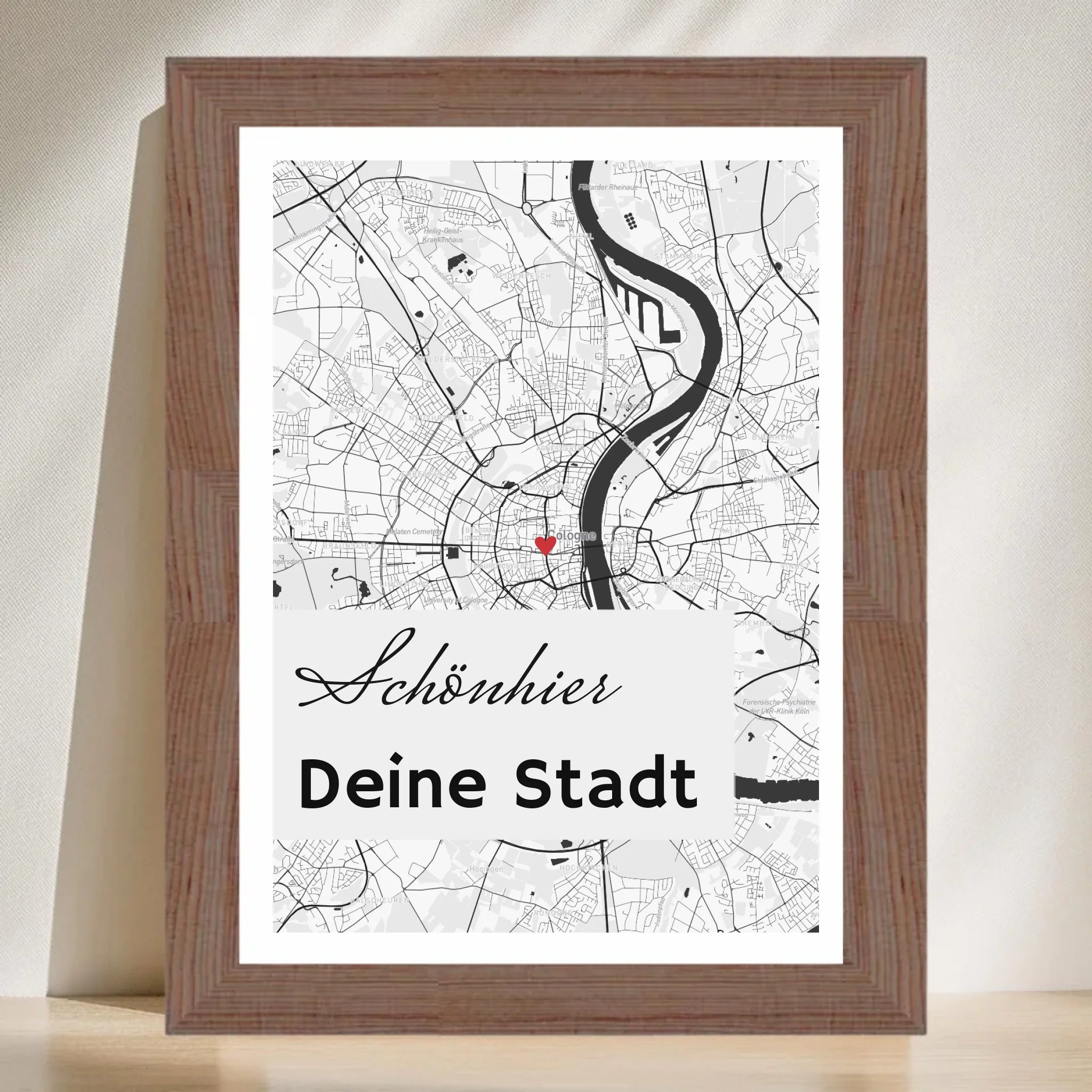 Stadtkarte Poster Koordinaten Straßenkarte deiner Stadt personalisiert - Cantty