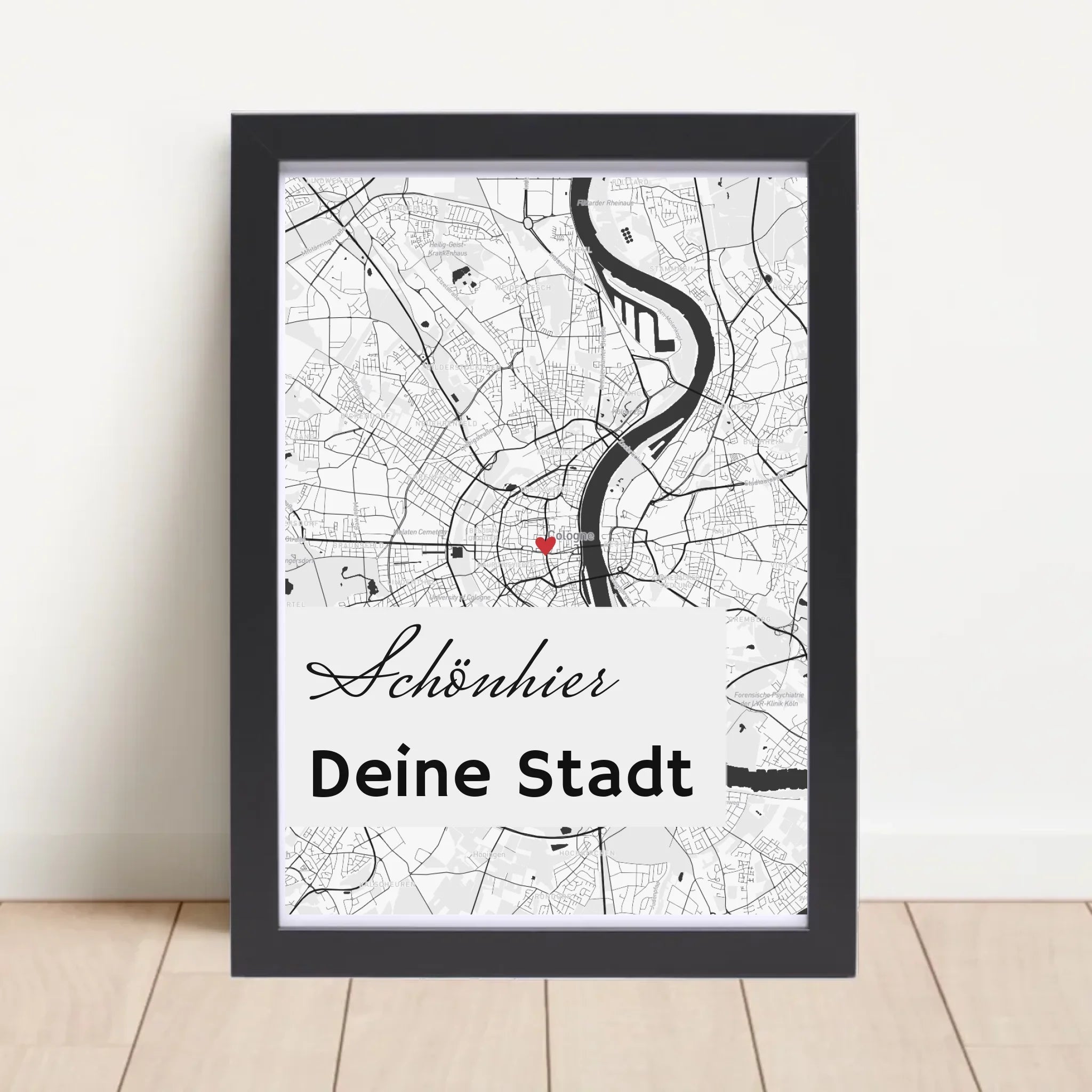 Stadtkarte Poster Koordinaten Straßenkarte deiner Stadt personalisiert - Cantty