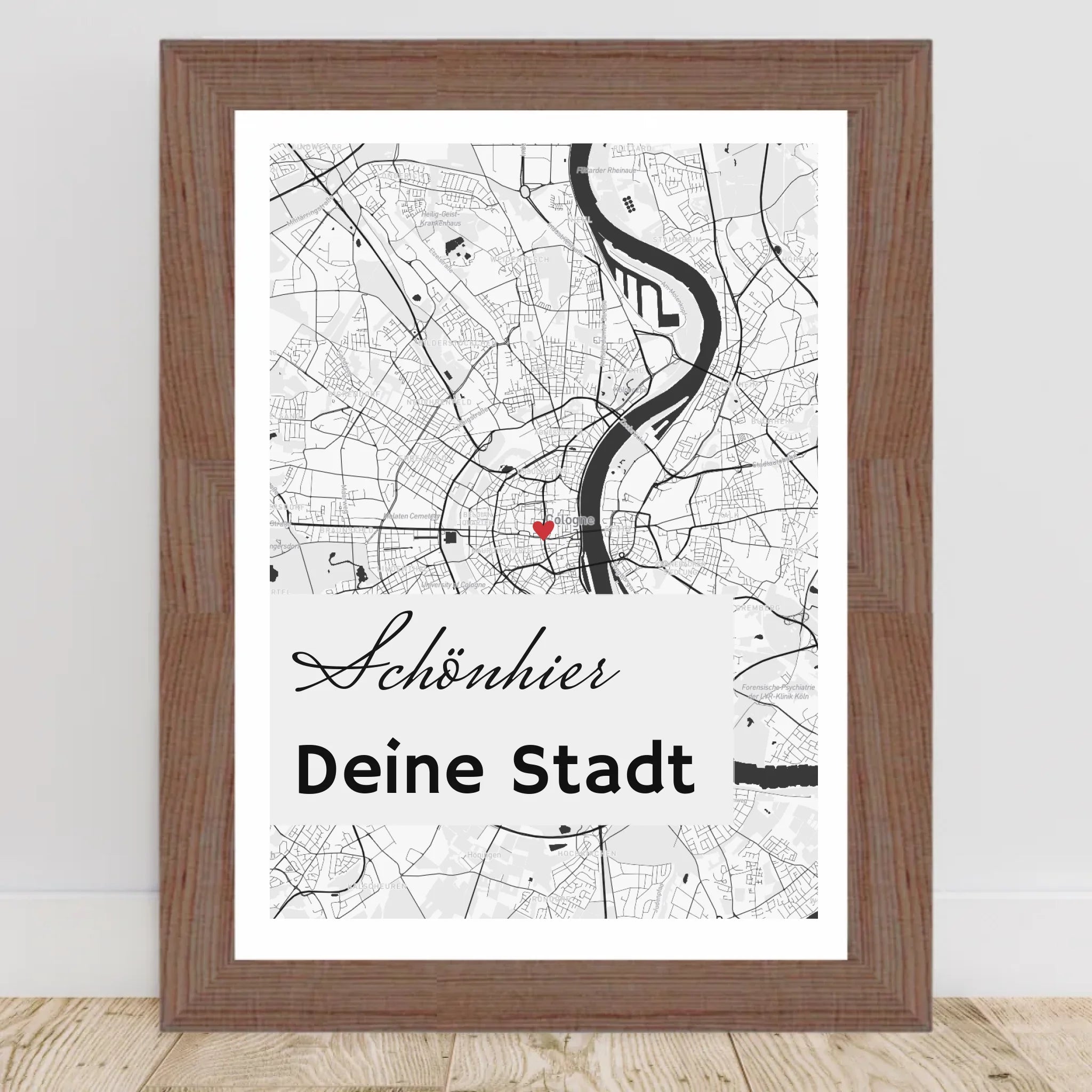 Stadtkarte Poster Koordinaten Straßenkarte deiner Stadt personalisiert - Cantty