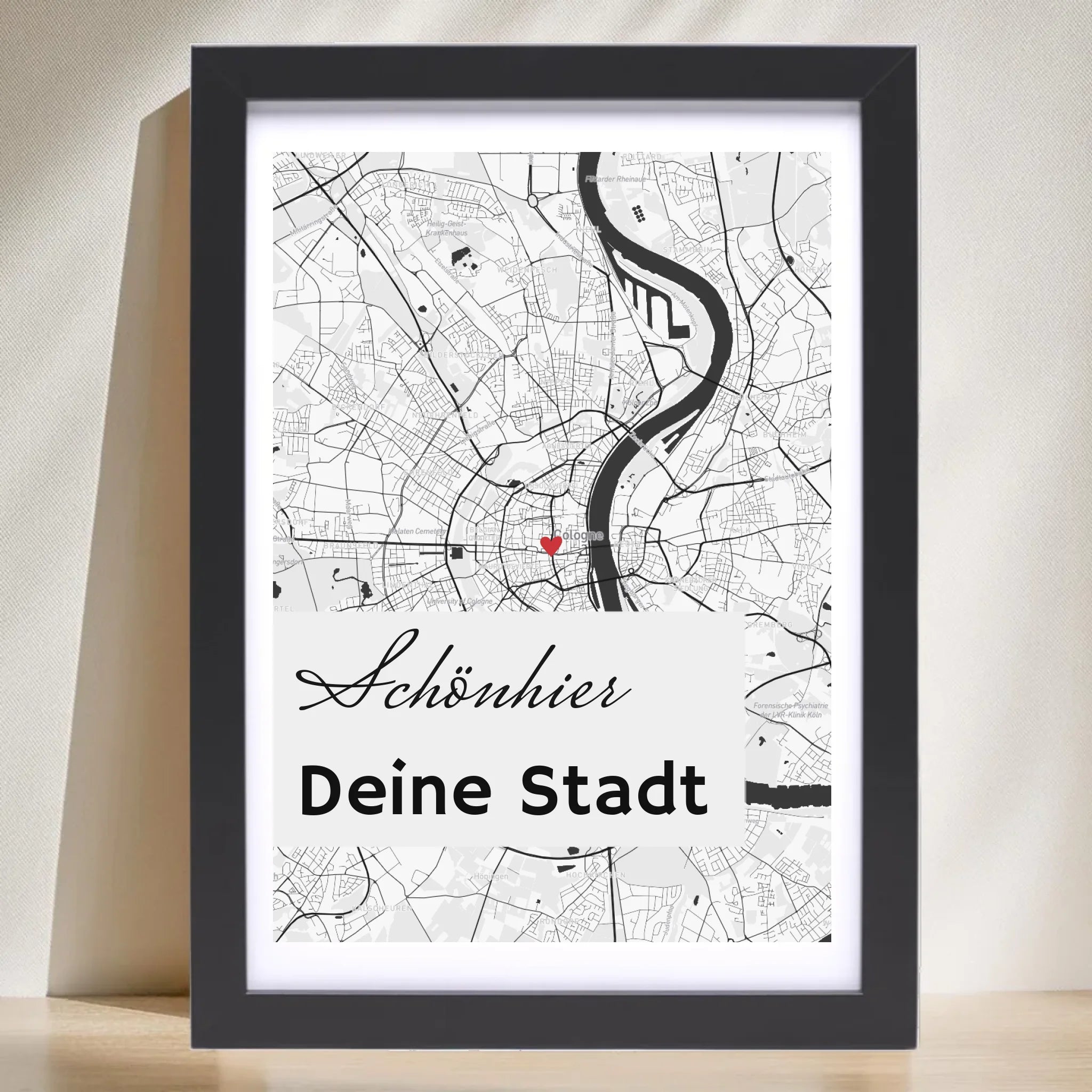 Stadtkarte Poster Koordinaten Straßenkarte deiner Stadt personalisiert - Cantty