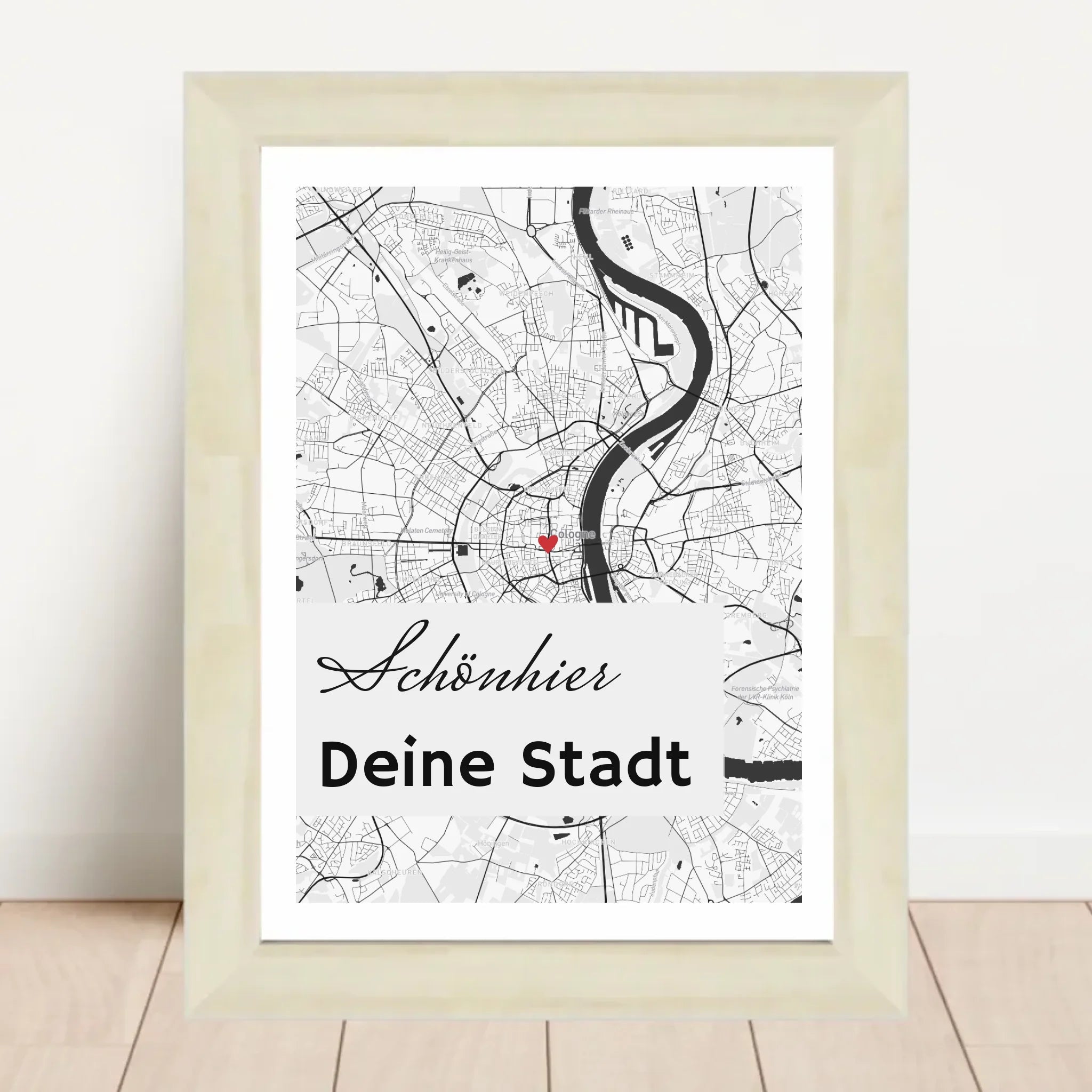 Stadtkarte Poster Koordinaten Straßenkarte deiner Stadt personalisiert - Cantty