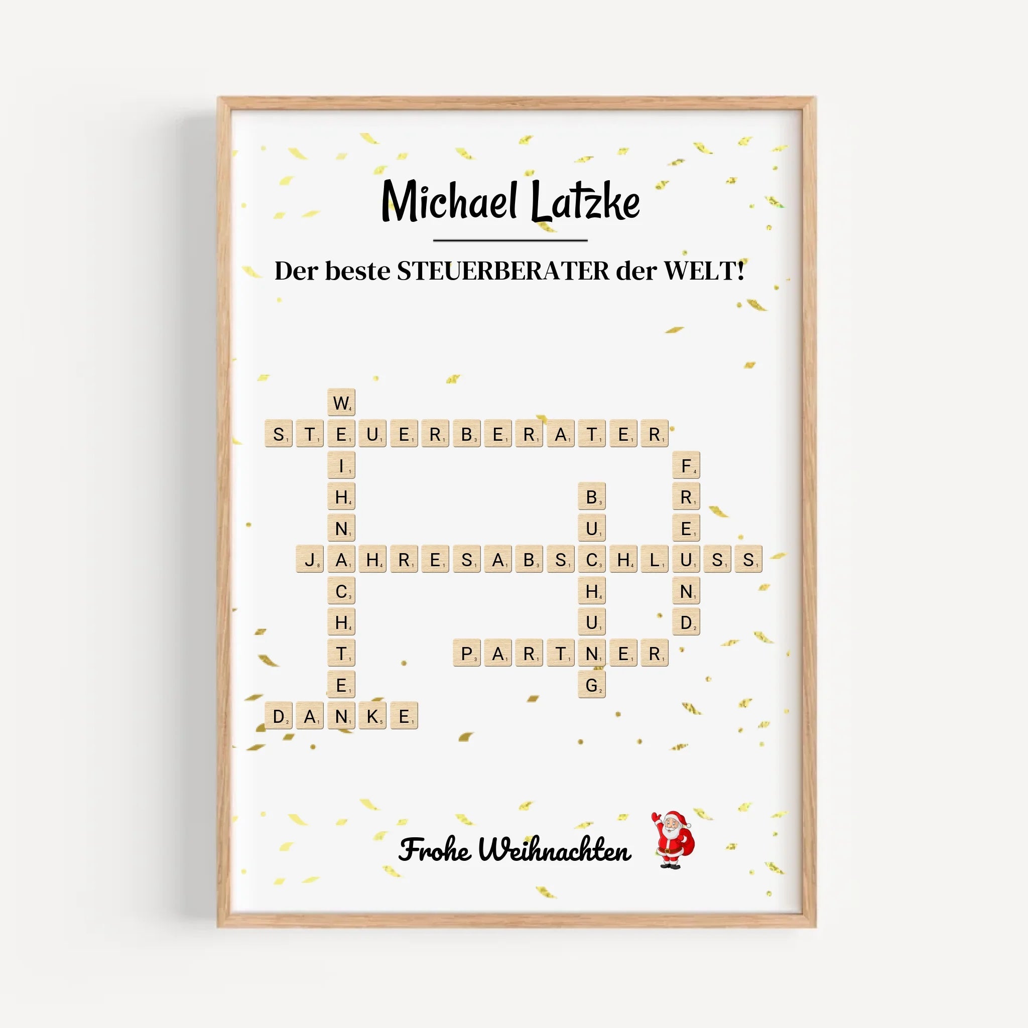 Steuerberater Weihnachtsgeschenk Poster Scrabble Design - Cantty