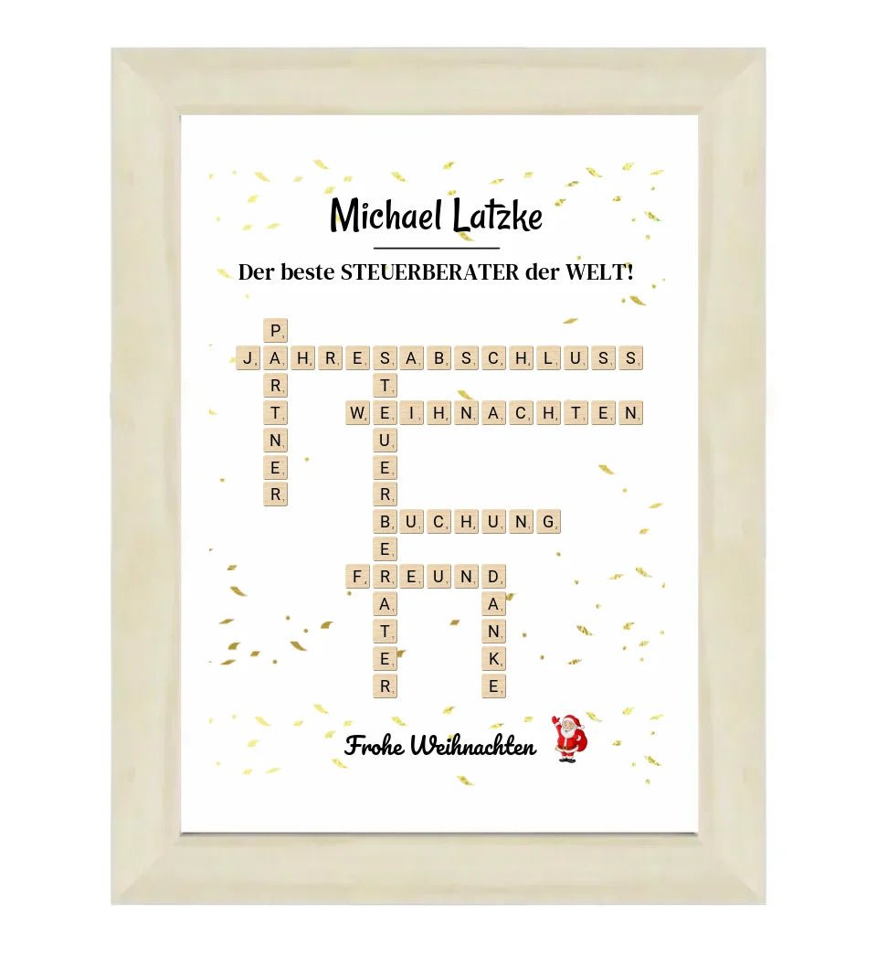 Steuerberater Weihnachtsgeschenk Poster Scrabble Design - Cantty