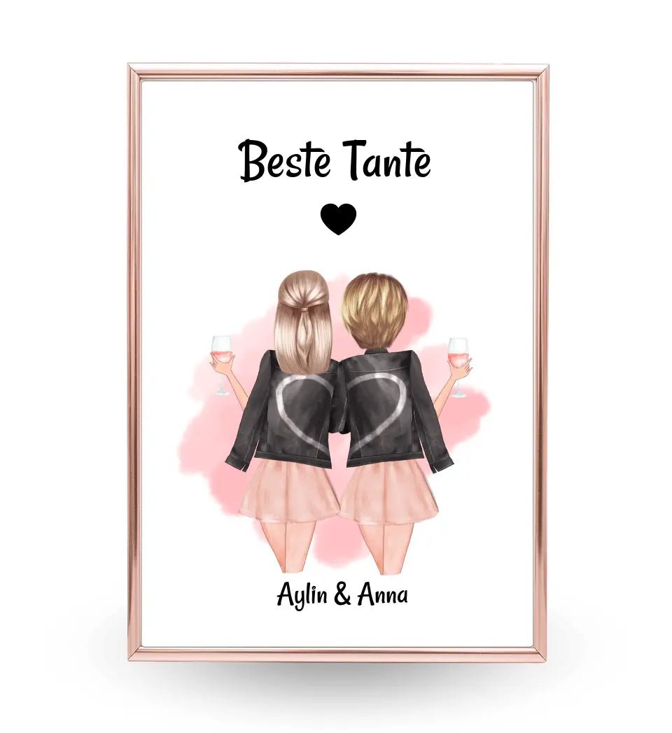 Tante und erwachsene Nichte Poster Geschenk personalisiert - Cantty