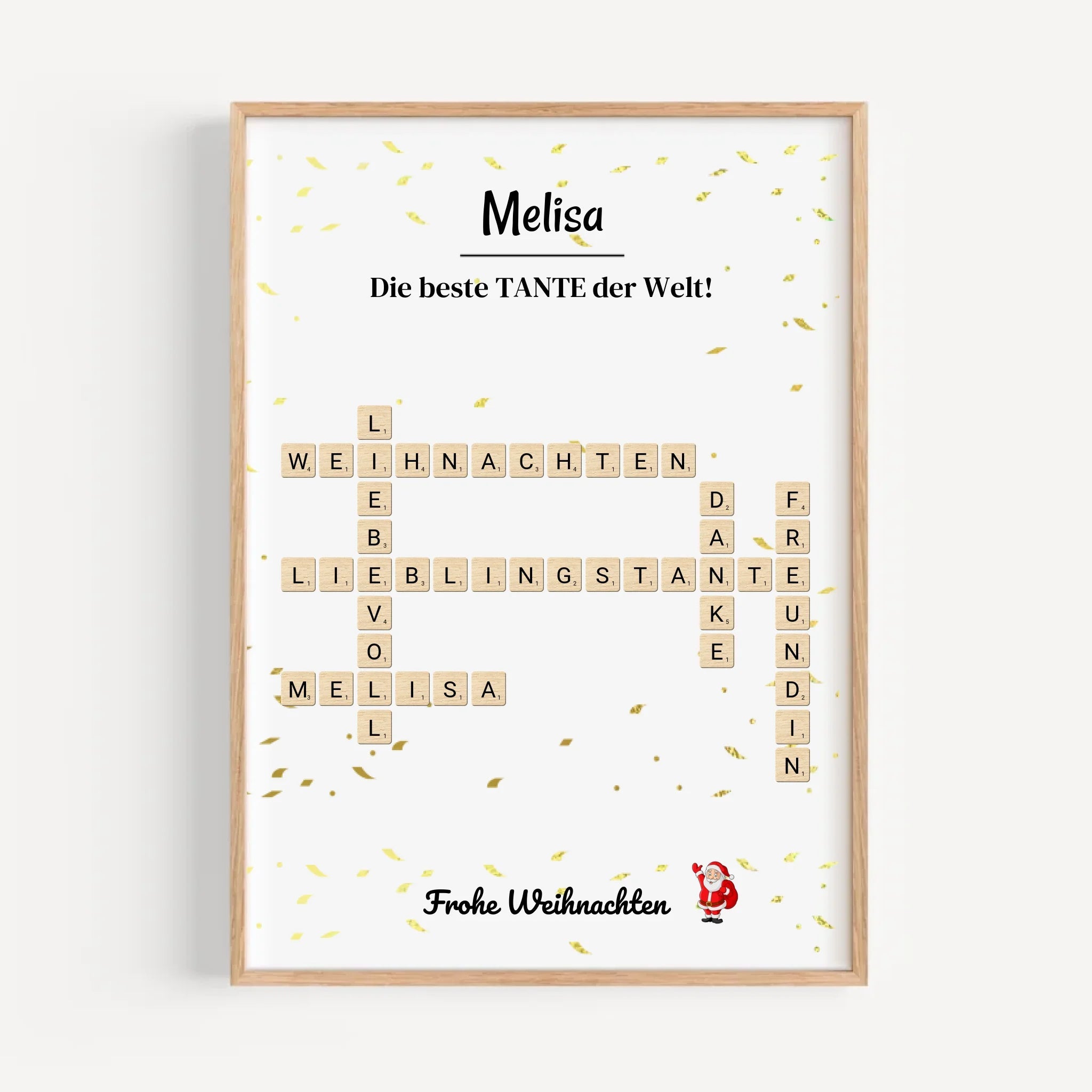 Tante Weihnachtsgeschenk Bild Scrabble Style personalisierbar - Cantty