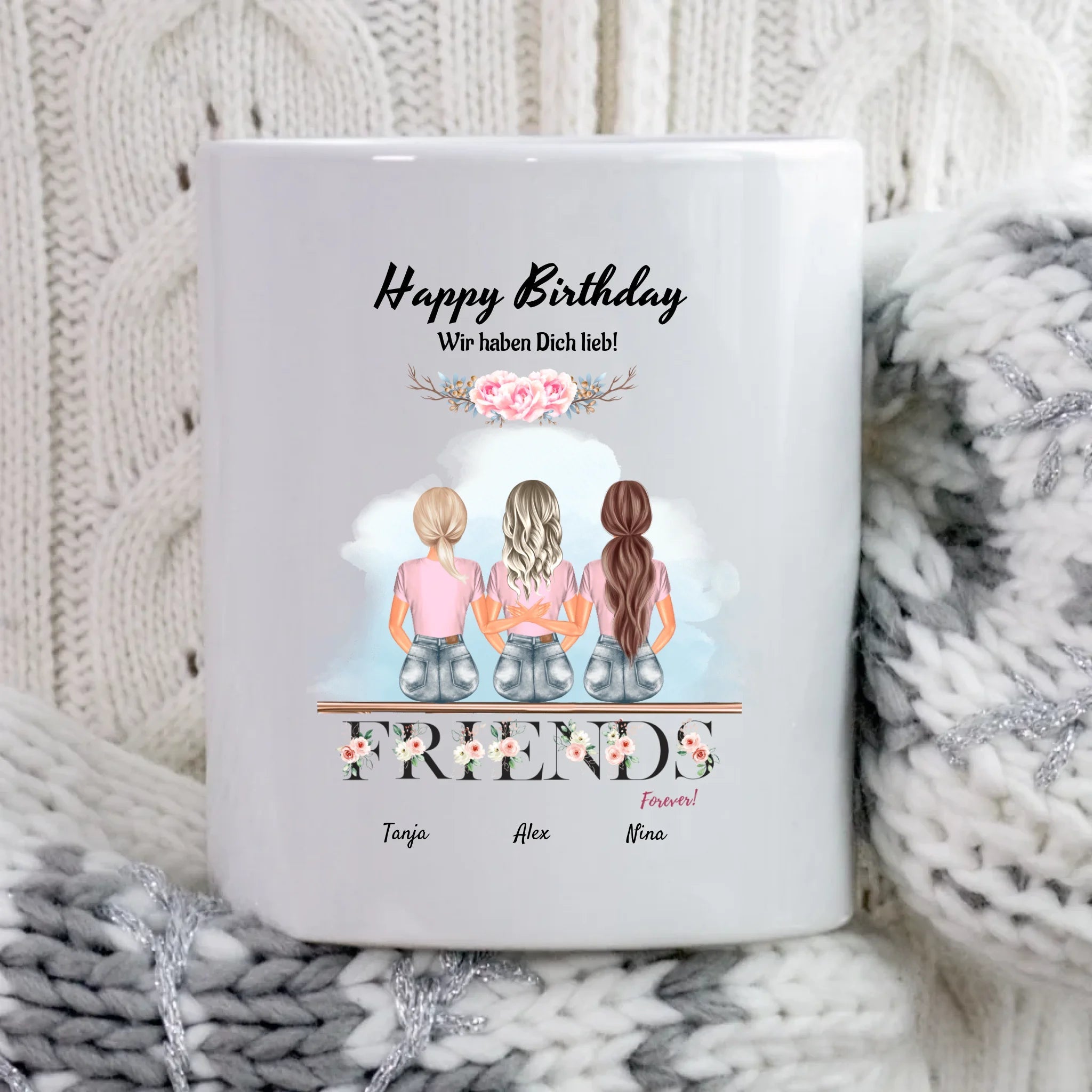 Tasse 3 Freundinnen Geburtstag Geschenk - Cantty