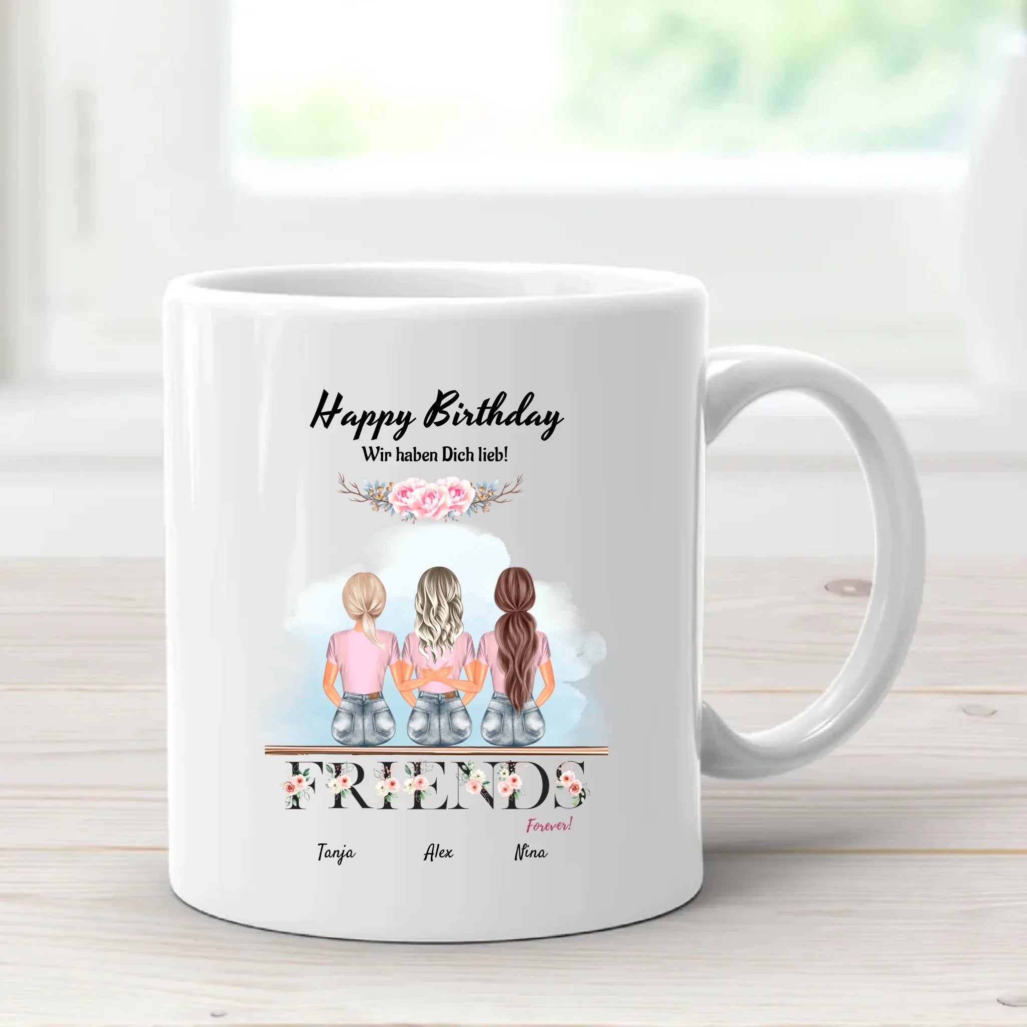 Tasse 3 Freundinnen Geburtstag Geschenk - Cantty