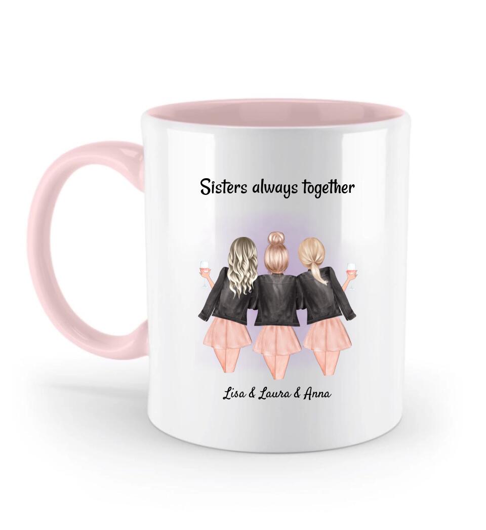 Tasse 3 Schwestern Geschenk personalisiert - Cantty