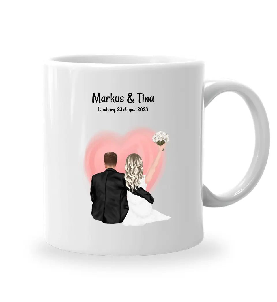 Tasse Hochzeitpaar Braut Bräutigam Geschenk personalisiert - Cantty