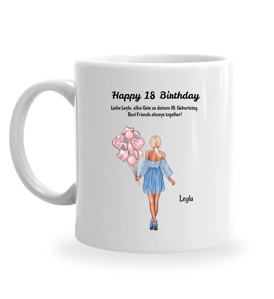 Tasse personalisiert 18 Geburtstag Geschenk Beste Freundin - Cantty