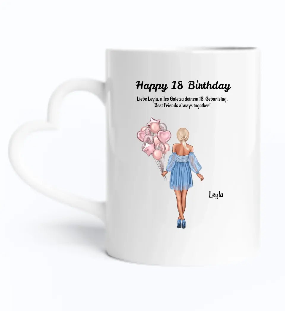 Tasse personalisiert 18 Geburtstag Geschenk Beste Freundin - Cantty