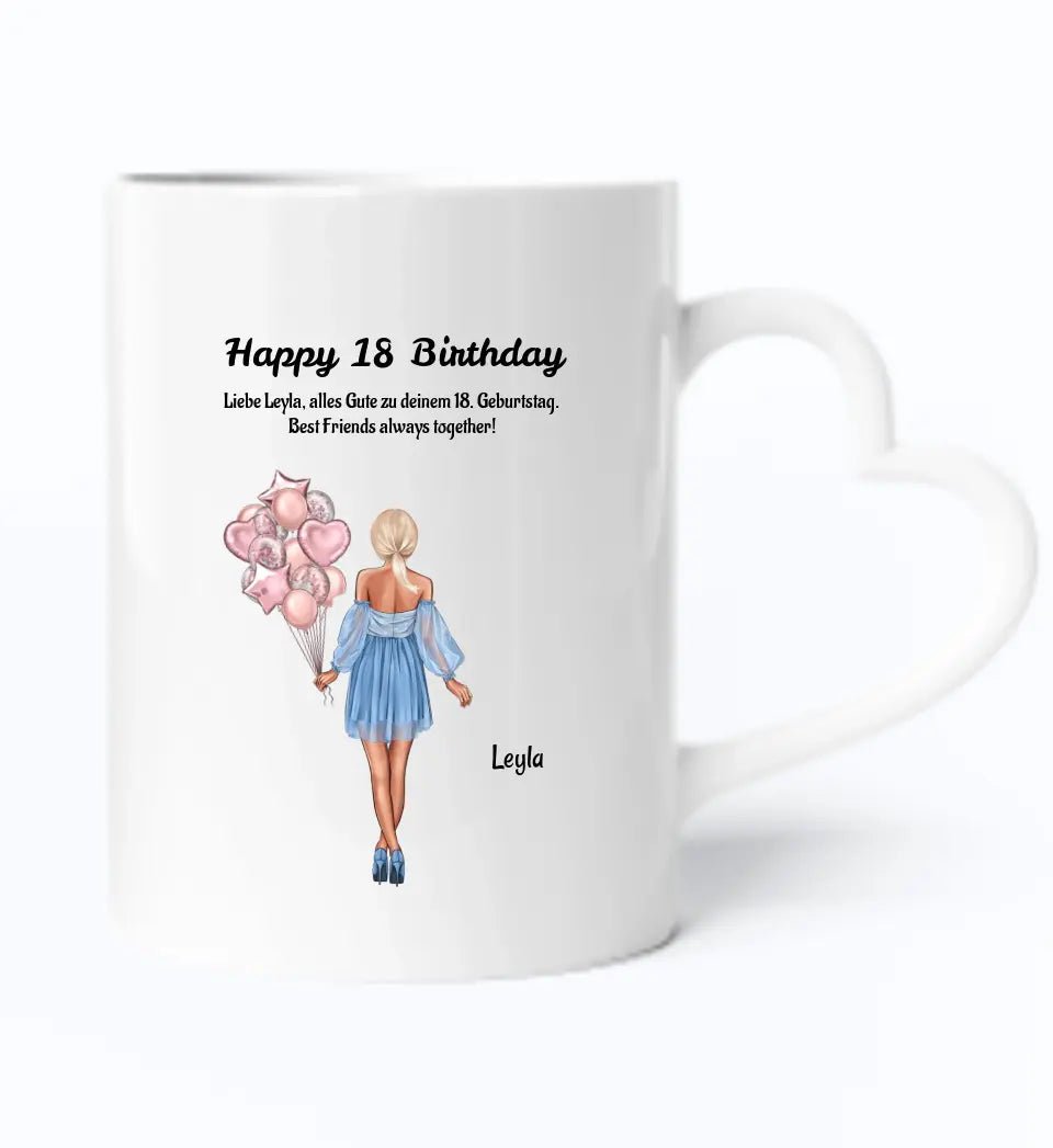 Tasse personalisiert 18 Geburtstag Geschenk Beste Freundin - Cantty