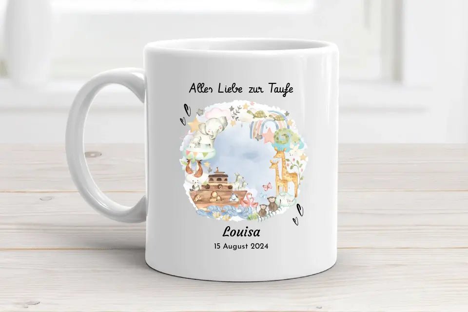 Taufgeschenk Tasse für Junge & Mädchen mit Name - Cantty