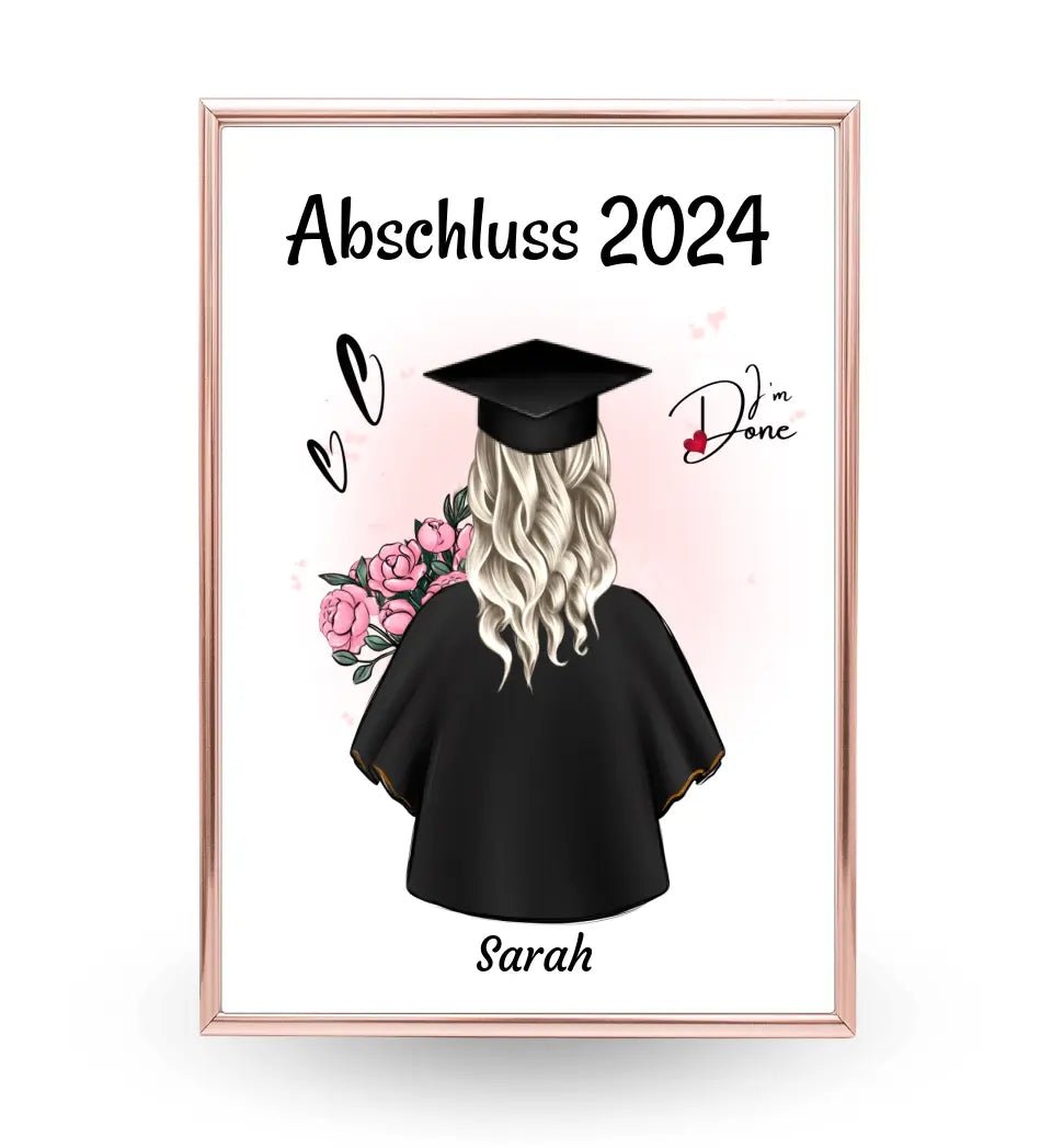 Tochter Abschluss Poster Abitur, Bachelor & Ausbildung Geschenk gestalten - Cantty