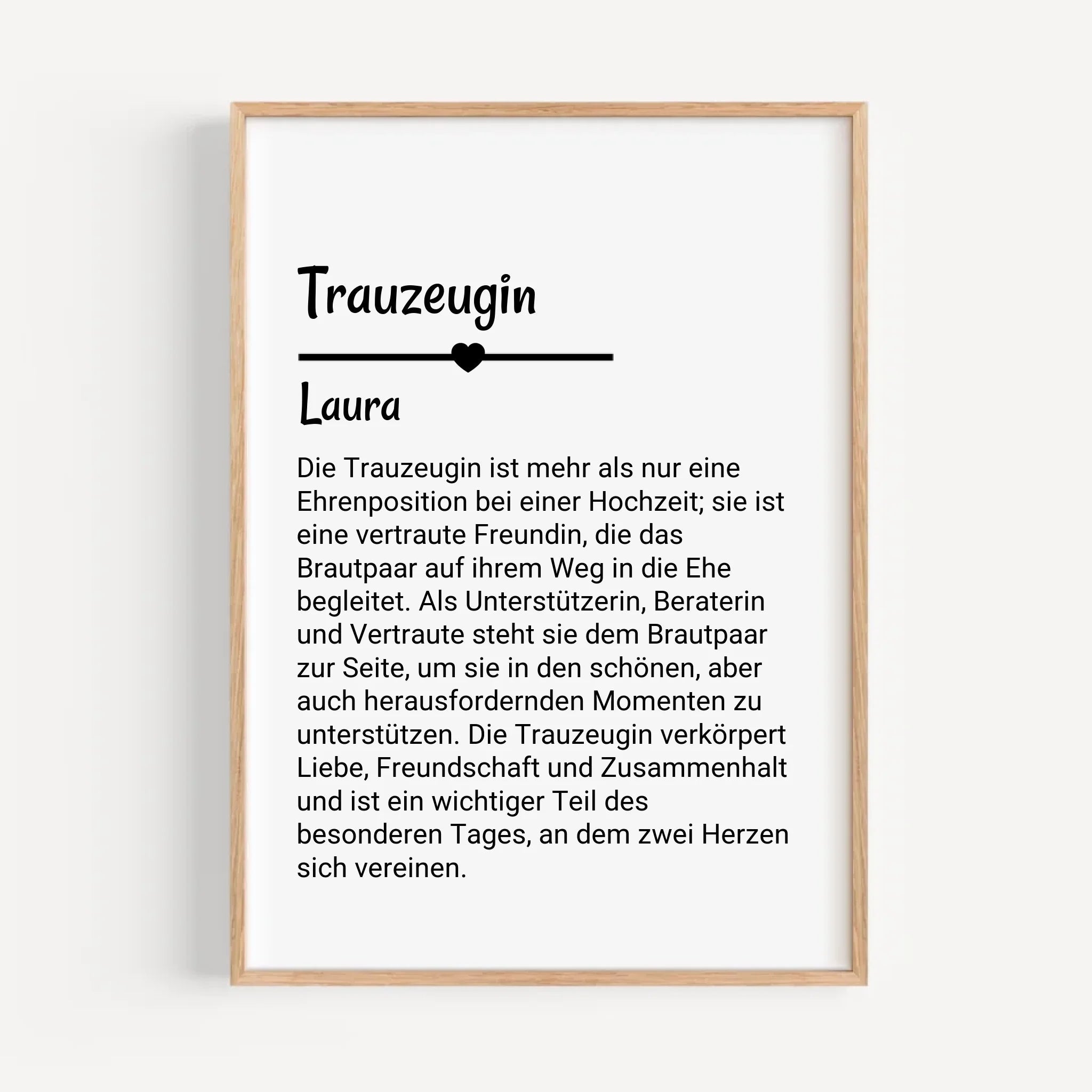 Trauzeugin Definition Poster Geschenk personalisiert - Cantty