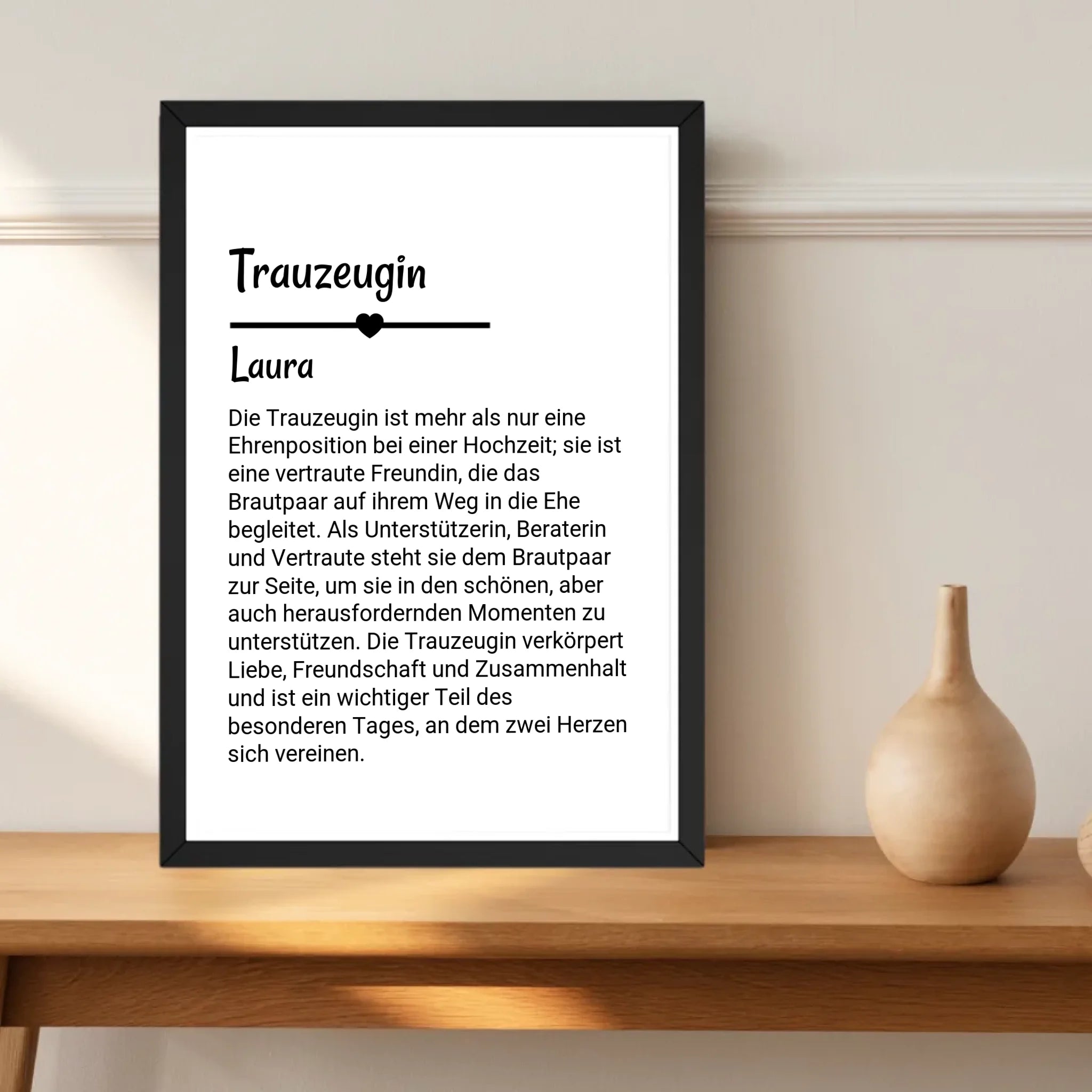 Trauzeugin Definition Poster Geschenk personalisiert - Cantty