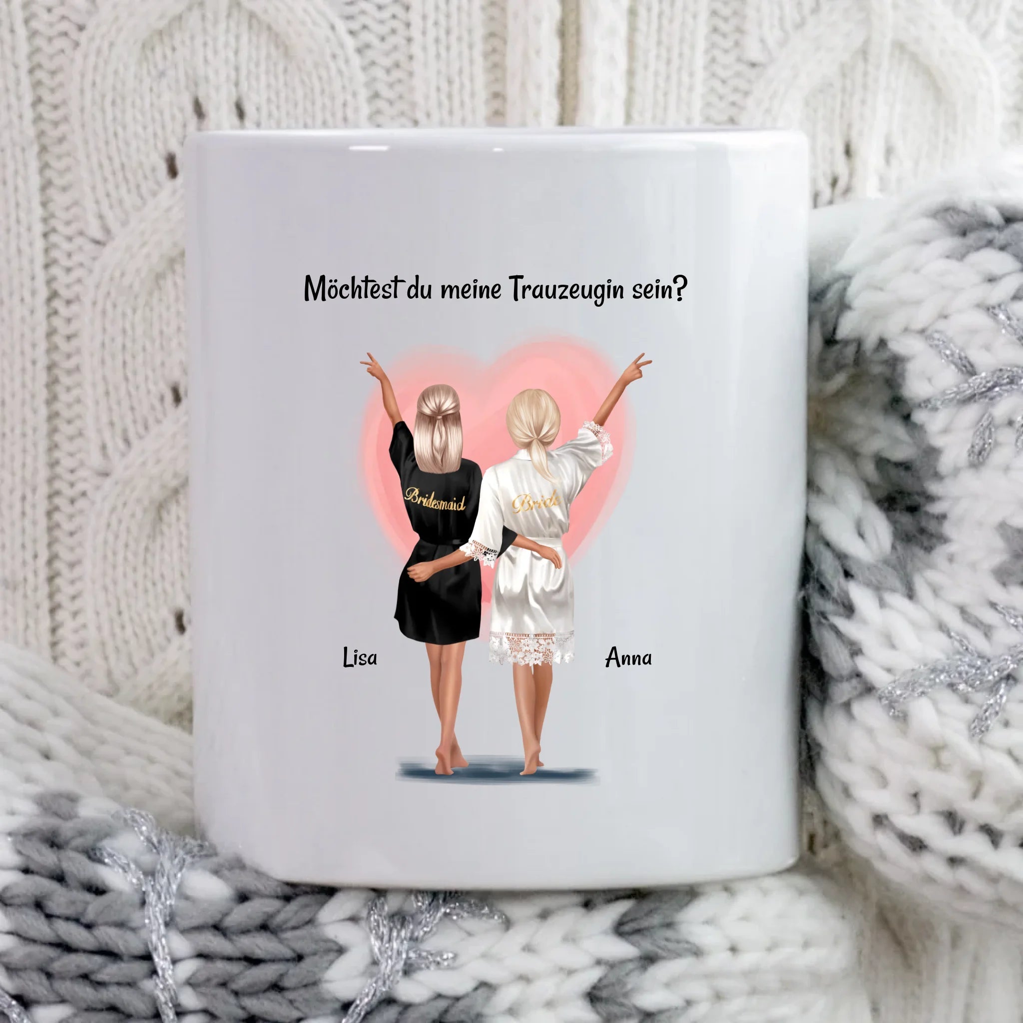 Trauzeugin Fragen Tasse personalisiert, Geschenk von Braut - Cantty