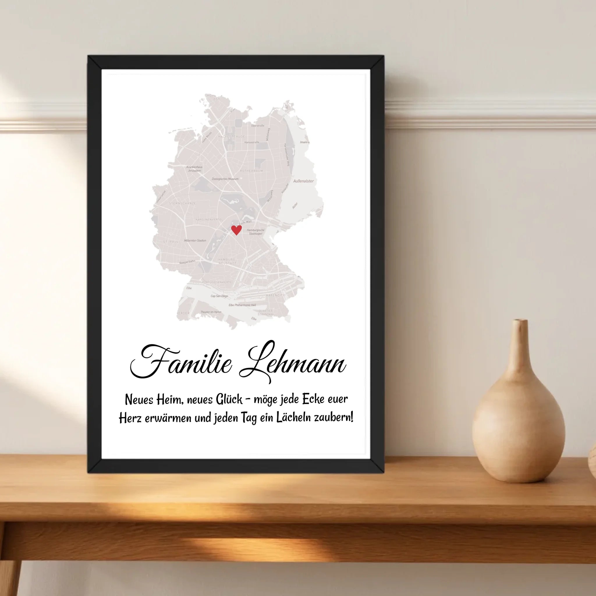 Umzug Geschenk Stadtplan Poster für neue Wohnung - Cantty