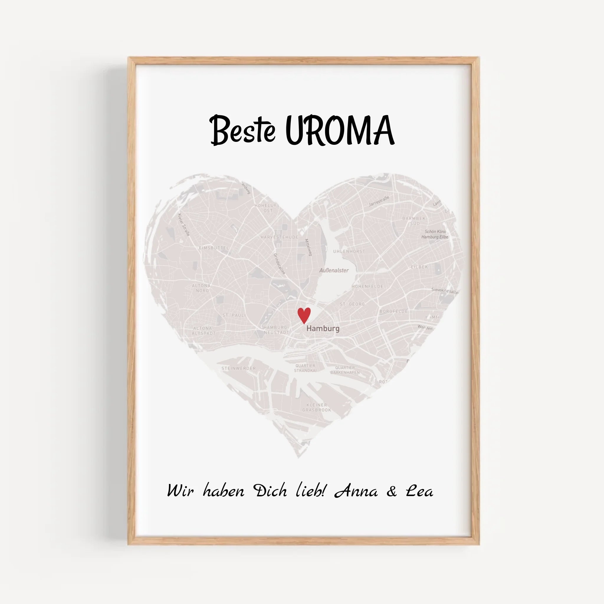 Uroma Stadtkarte Herz Geschenk Poster - Cantty