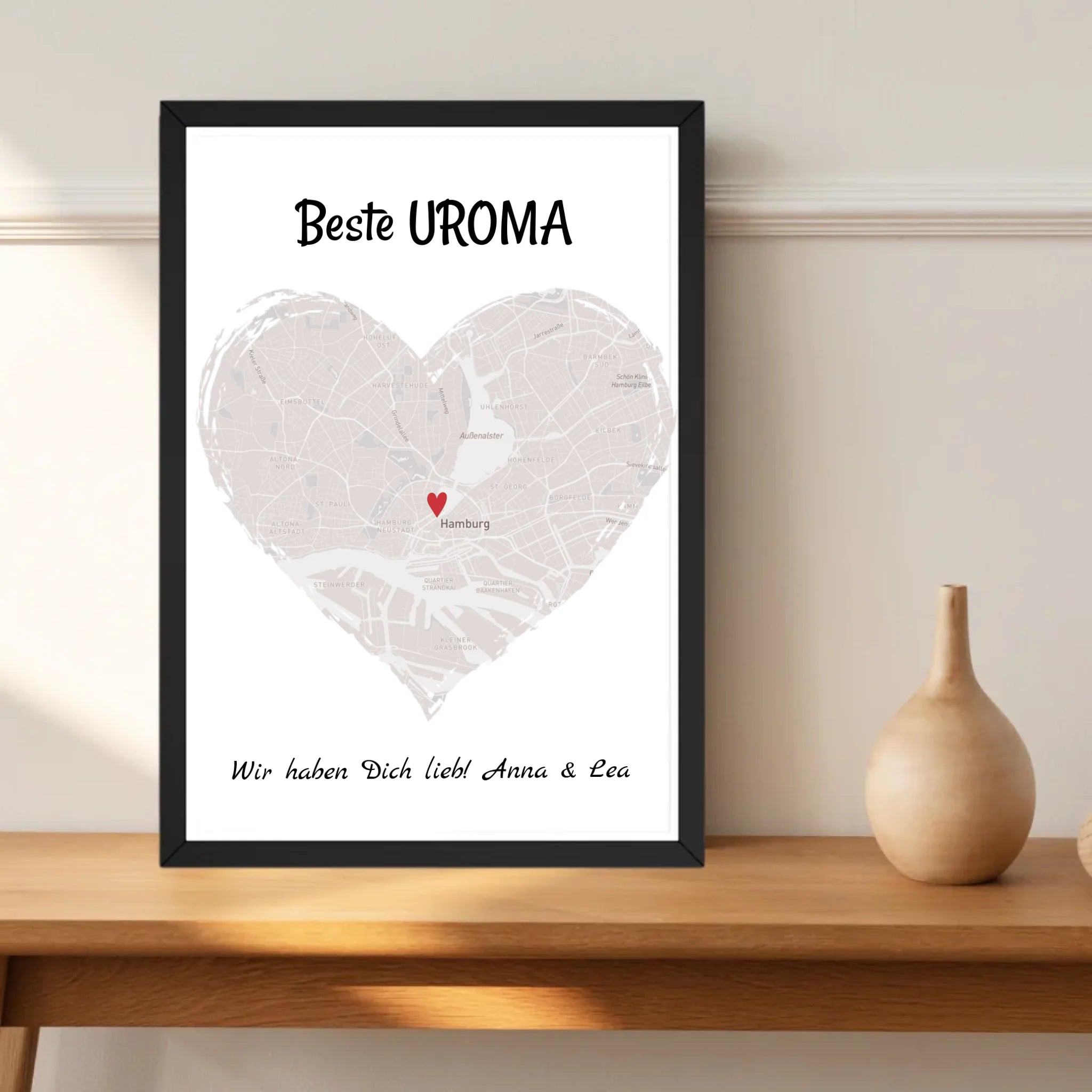 Uroma Stadtkarte Herz Geschenk Poster - Cantty