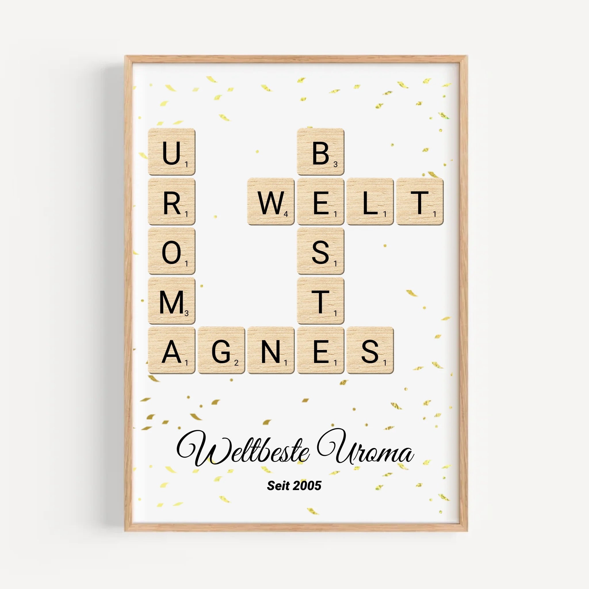 Uroma Weihnachten Geschenk Scrabble Wort Poster personalisierbar - Cantty