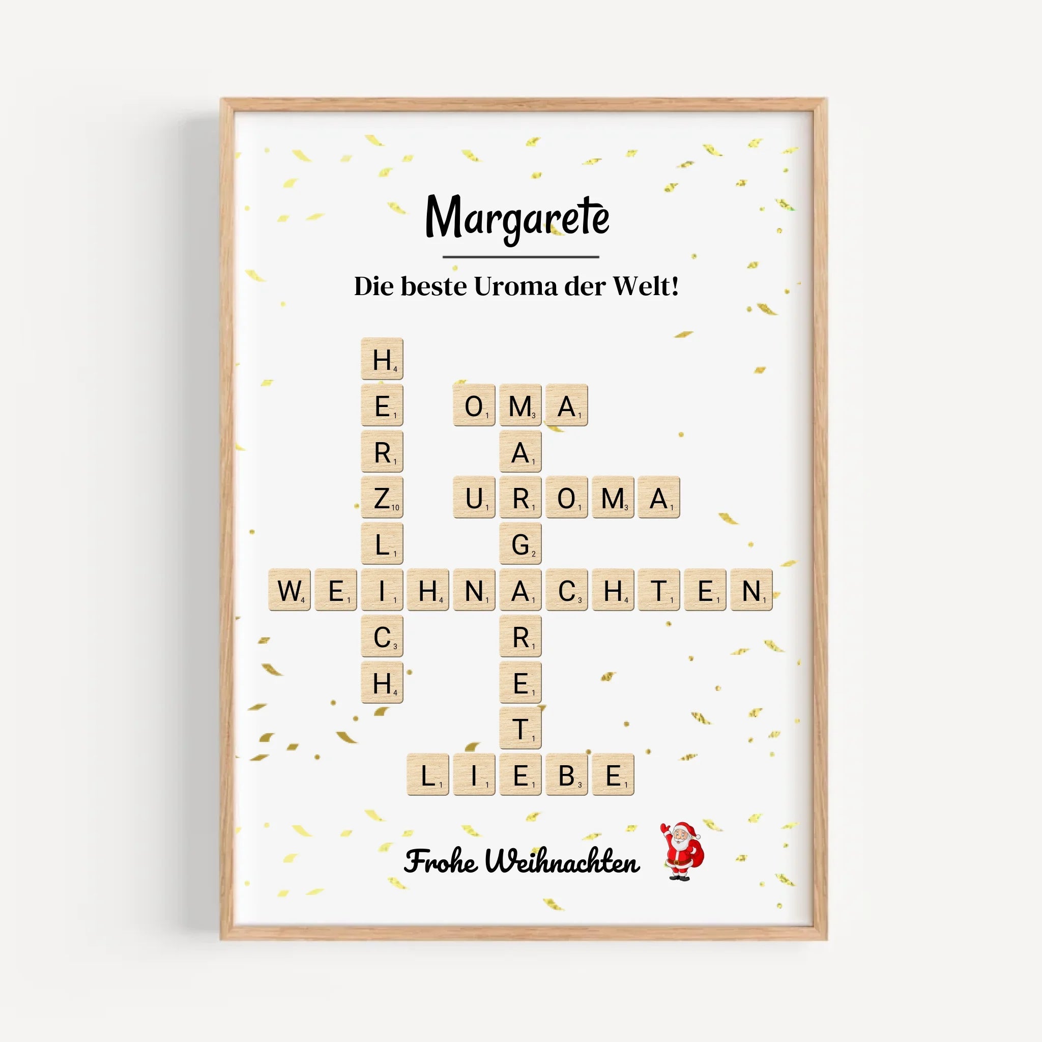 Uroma Weihnachtsgeschenk Bild Scrabble Style personalisierbar - Cantty