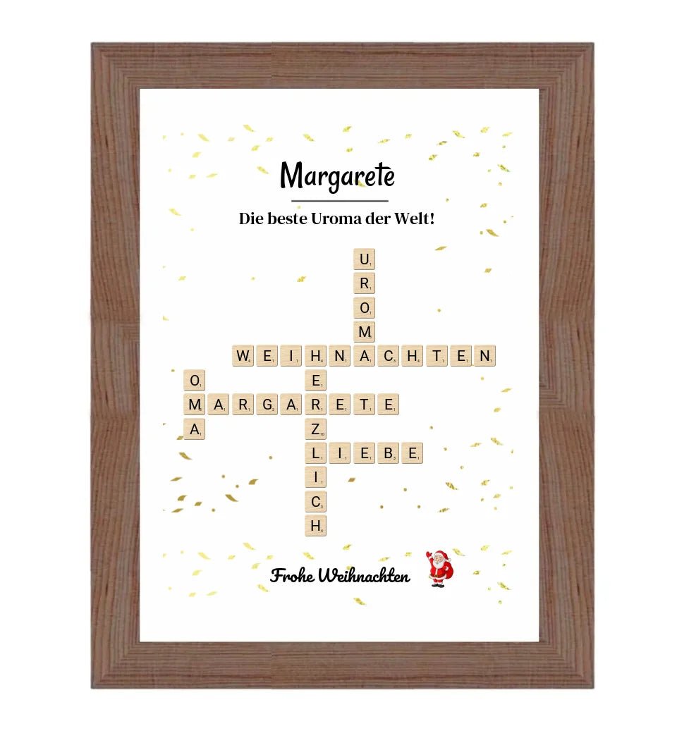 Uroma Weihnachtsgeschenk Bild Scrabble Style personalisierbar - Cantty