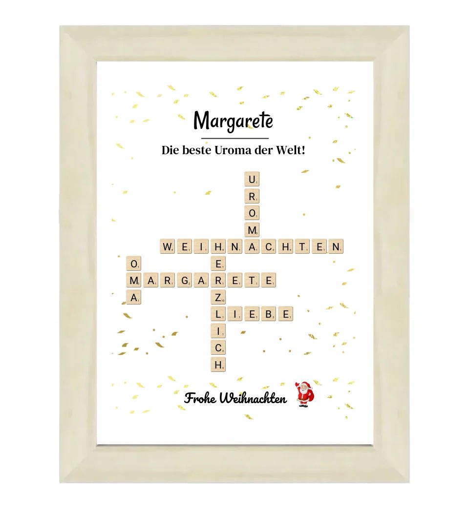 Uroma Weihnachtsgeschenk Bild Scrabble Style personalisierbar - Cantty