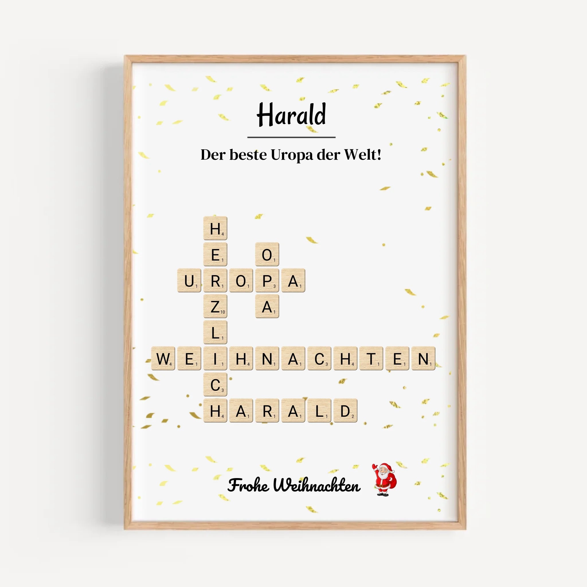 Uropa Weihnachtsgeschenk Bild Scrabble Style personalisierbar - Cantty