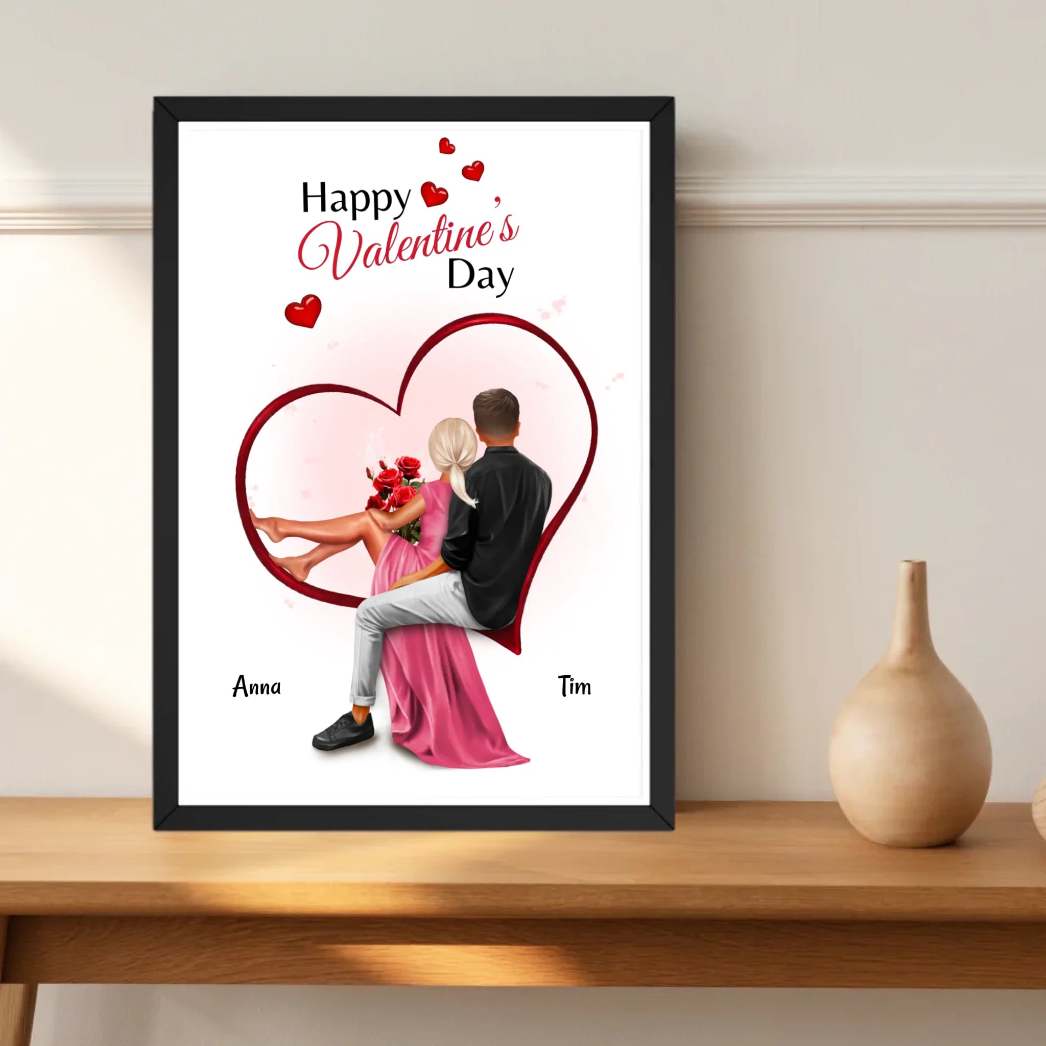 Valentinstag Bild Geschenk für Freundin personalisiert - Cantty