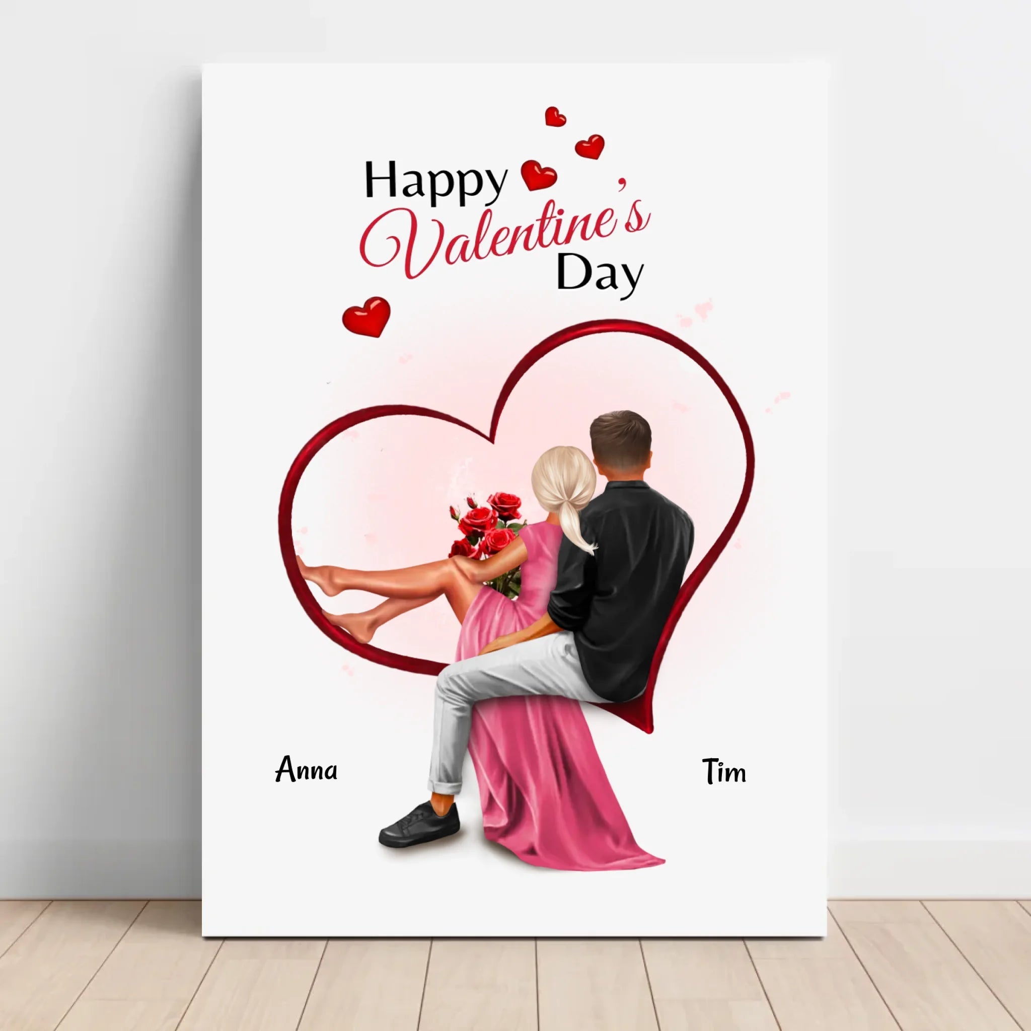 Valentinstag Liebespaar Leinwand Geschenk personalisiert - Cantty