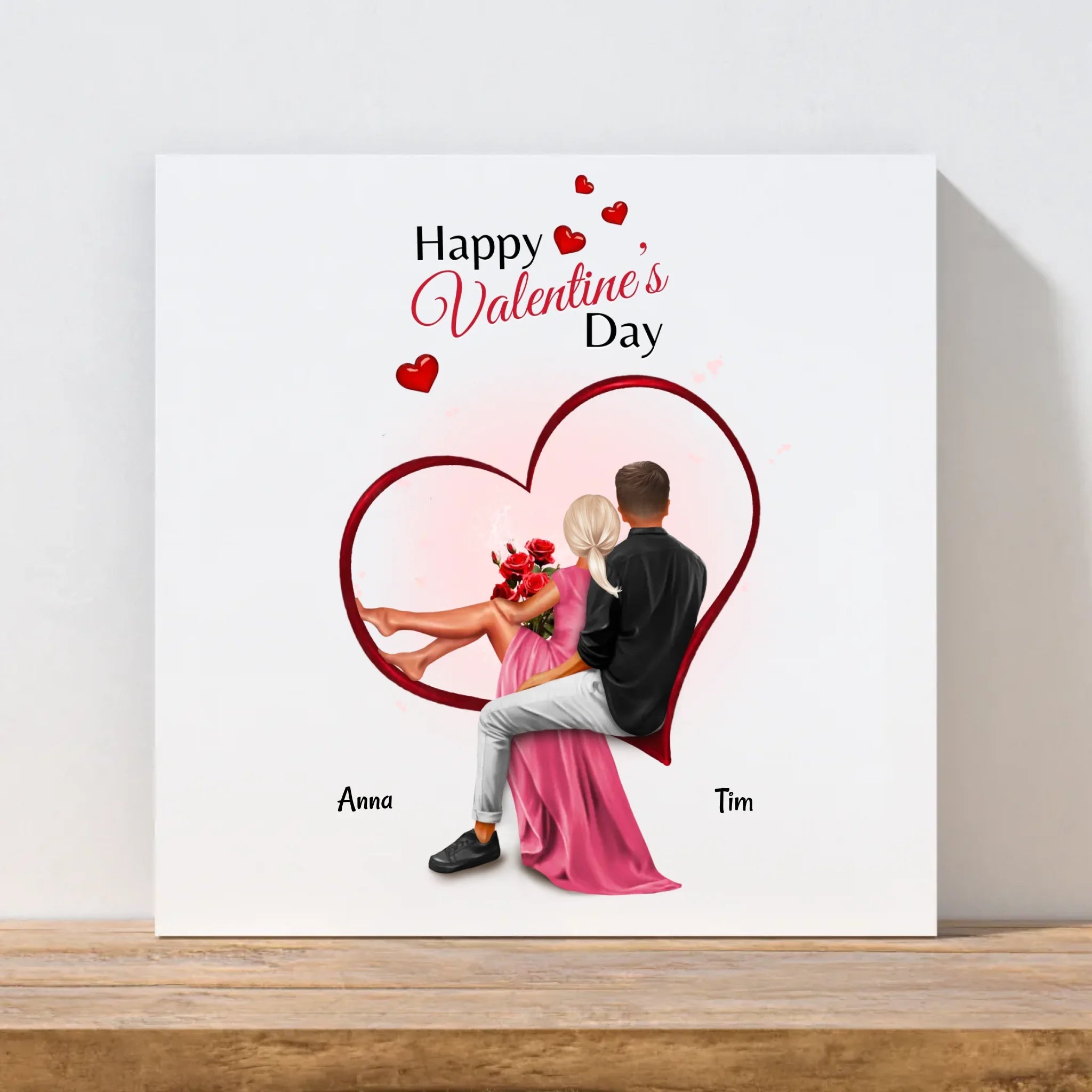 Valentinstag Liebespaar Leinwand Geschenk personalisiert - Cantty